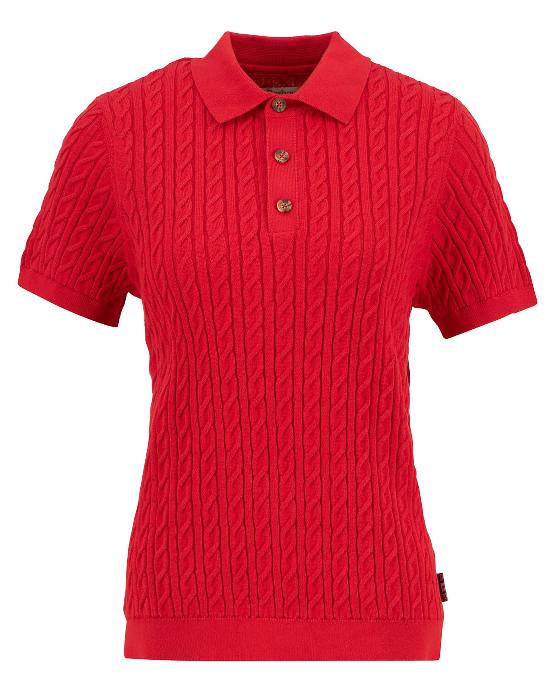 Polo de mujer de manga corta y cuello clásico - Barbour - Rojo Rojo-7