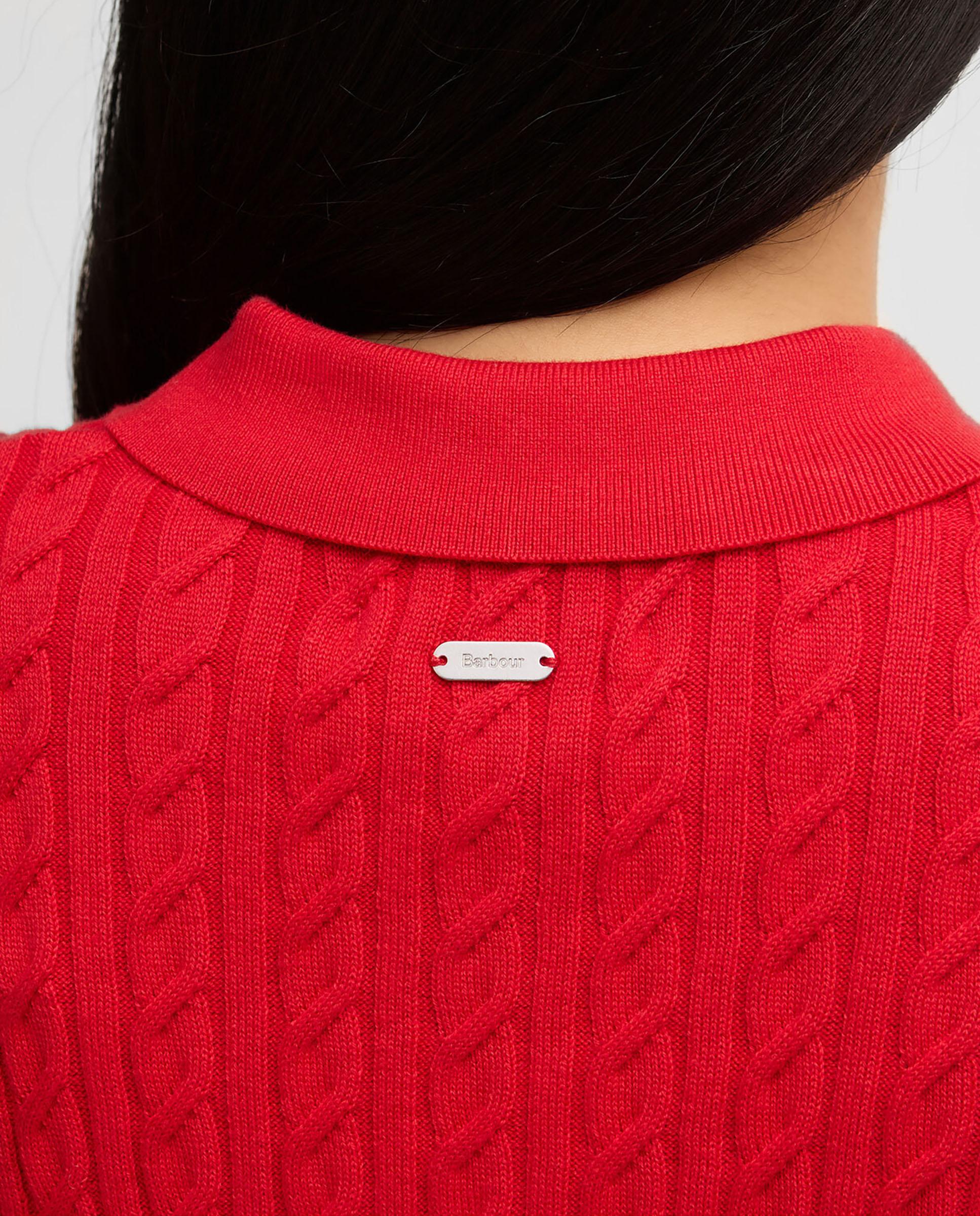 Polo de mujer de manga corta y cuello clásico - Barbour - Rojo Rojo-5