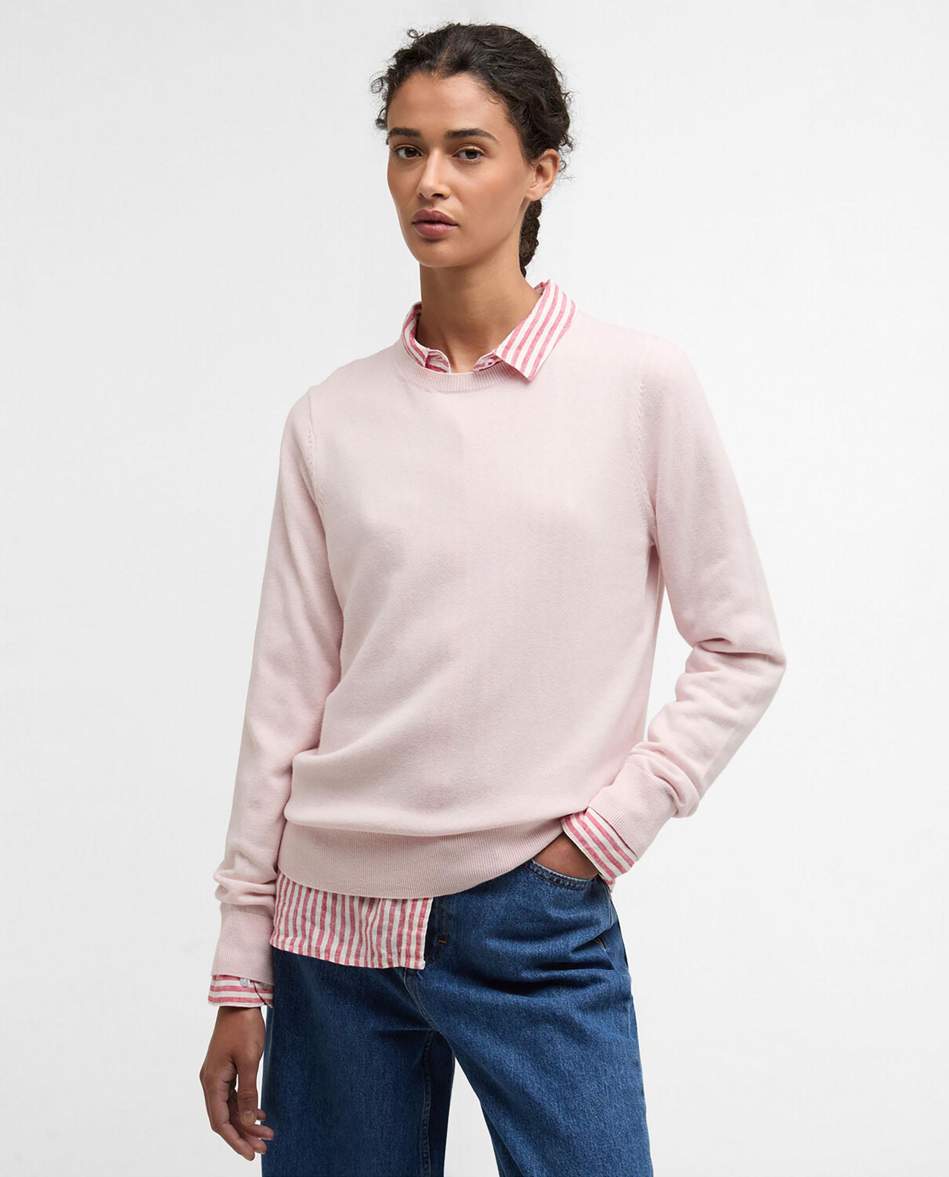 Jersey de mujer de manga larga y cuello redondo - Barbour - Rosa claro Rosa claro-1