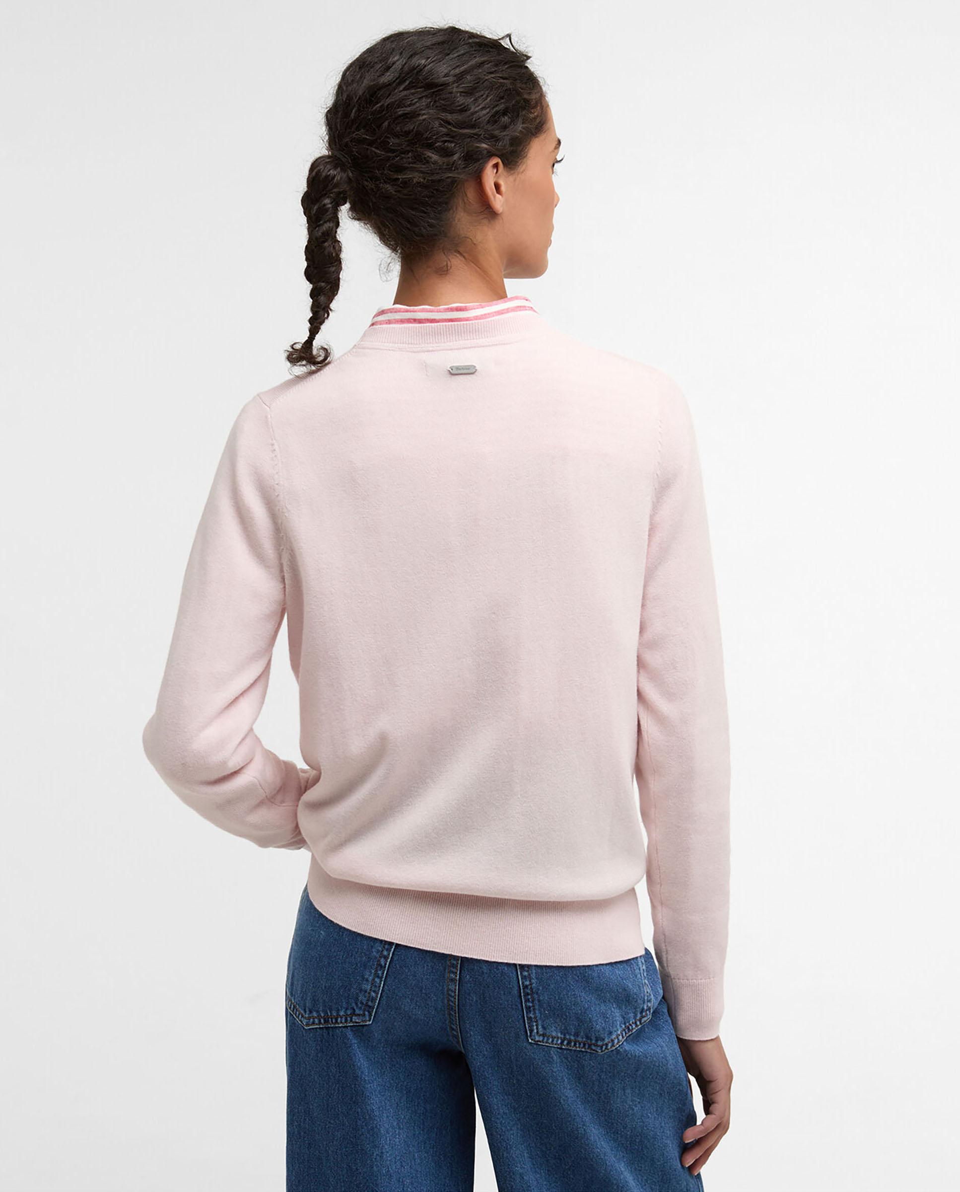 Jersey de mujer de manga larga y cuello redondo - Barbour - Rosa claro Rosa claro-2