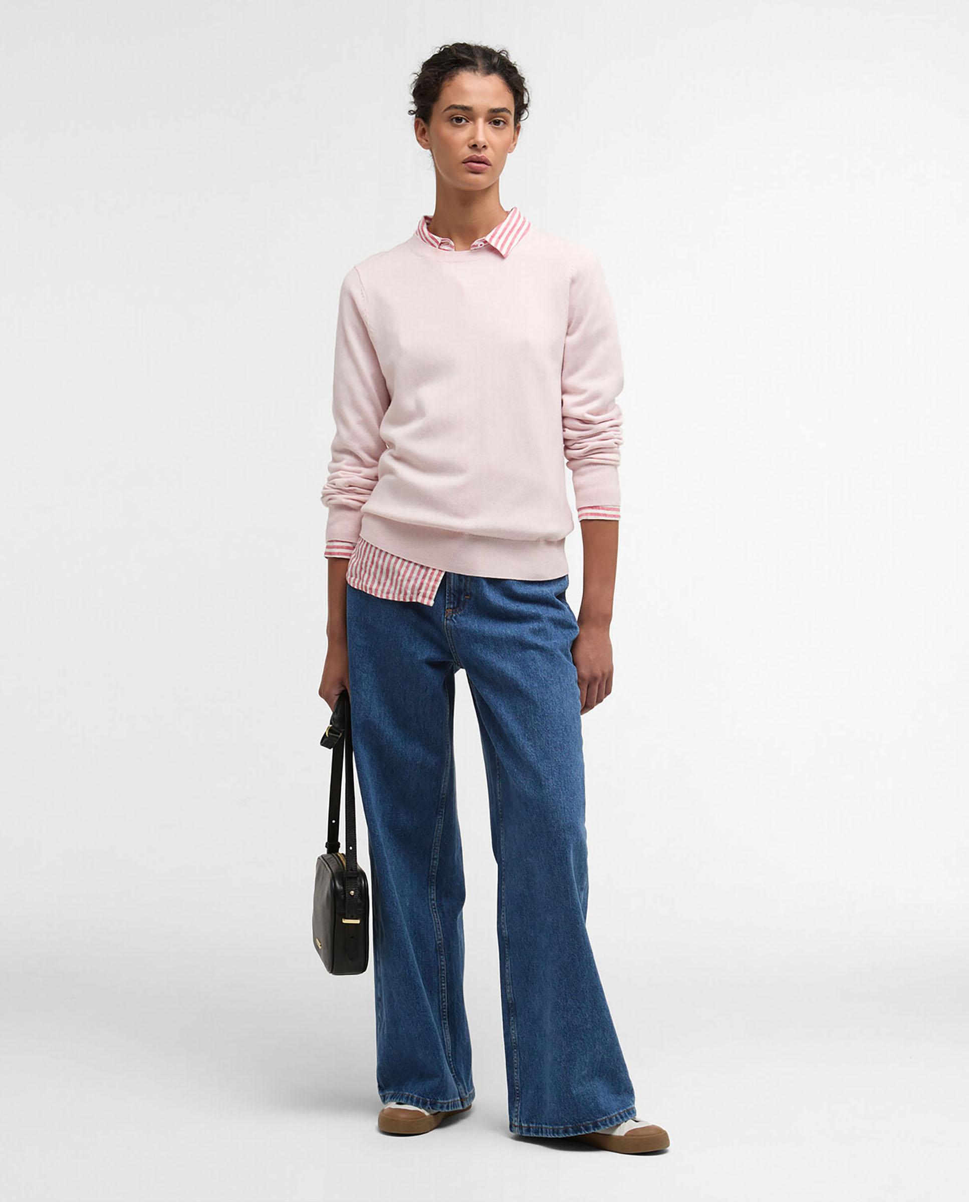 Jersey de mujer de manga larga y cuello redondo - Barbour - Rosa claro Rosa claro-3