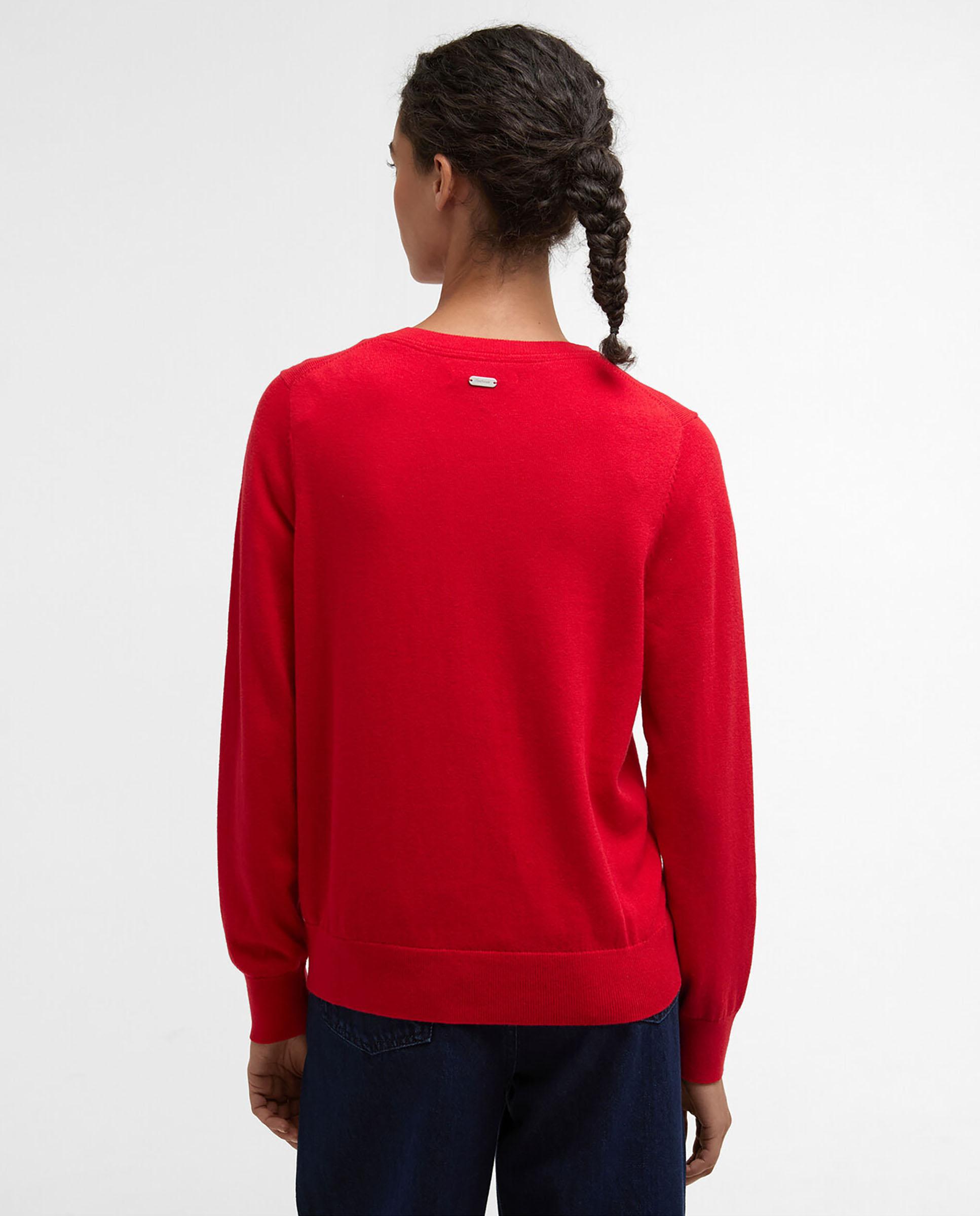 Jersey de mujer de manga larga y cuello redondo - Barbour - Rojo Rojo-2