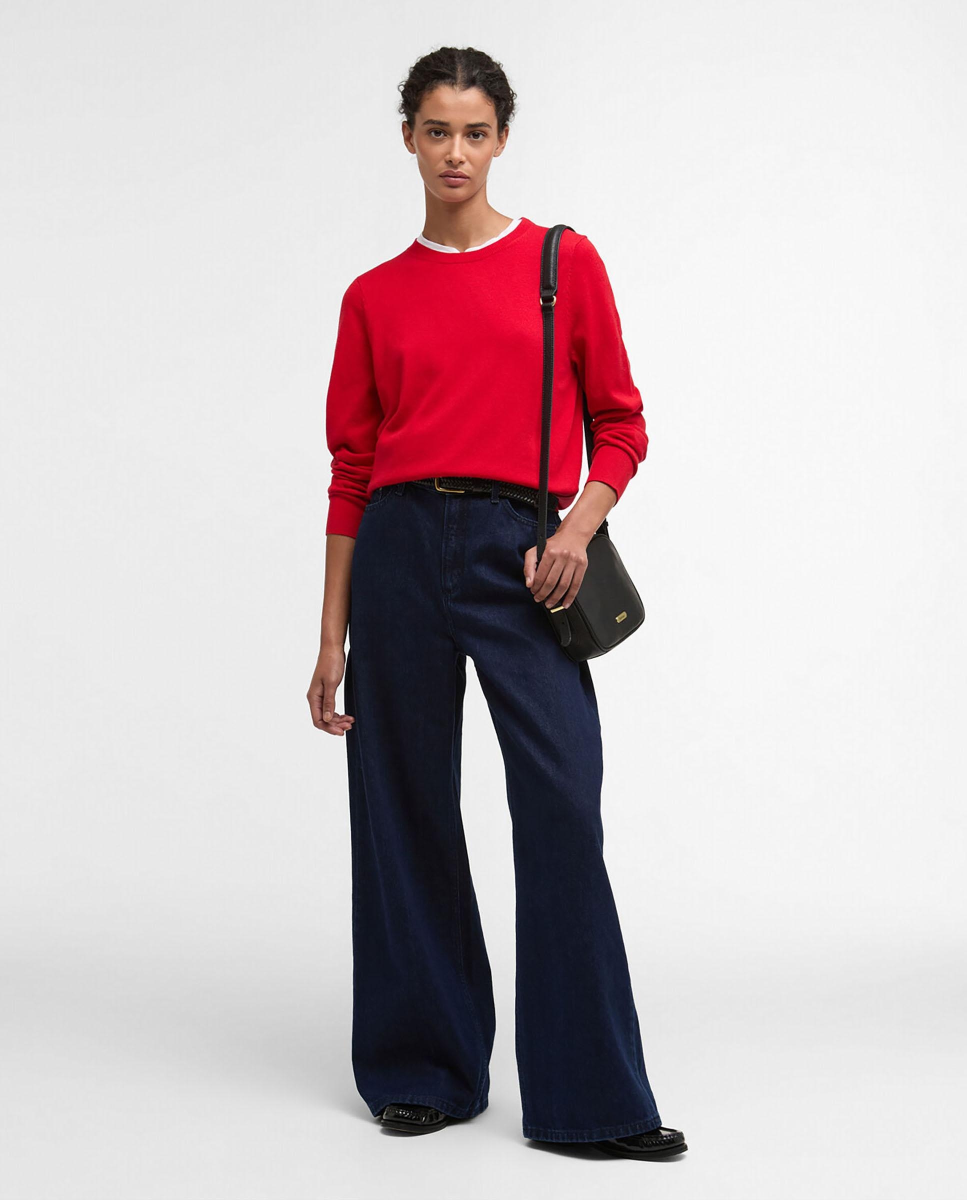Jersey de mujer de manga larga y cuello redondo - Barbour - Rojo Rojo-3