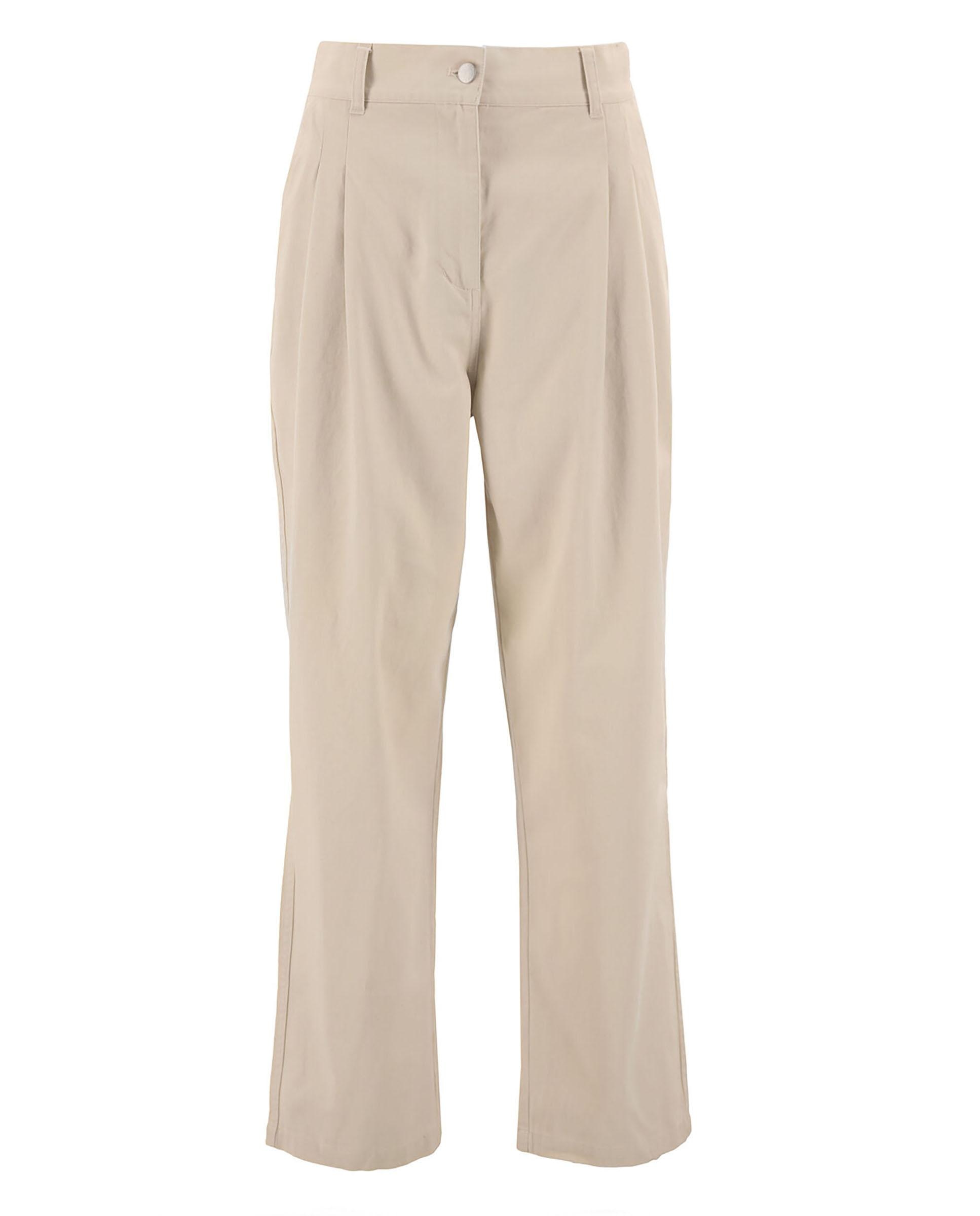 Pantalones rectos de mujer con bolsillos laterales y pliegues debajo de la cintura - Barbour - Beige Beige-6