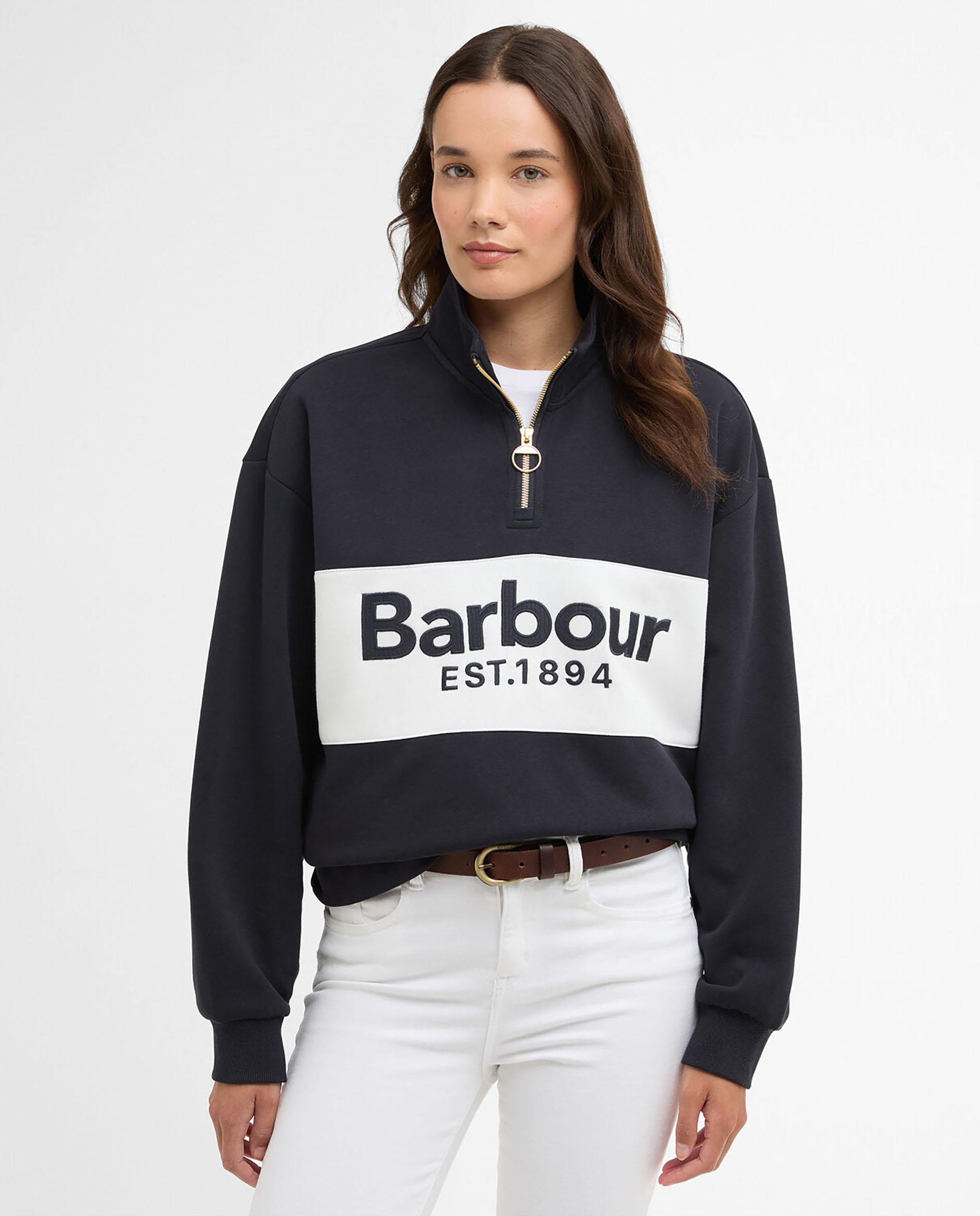 Jersey de mujer con estampado frontal y manga larga - Barbour - Azul marino Azul marino-1
