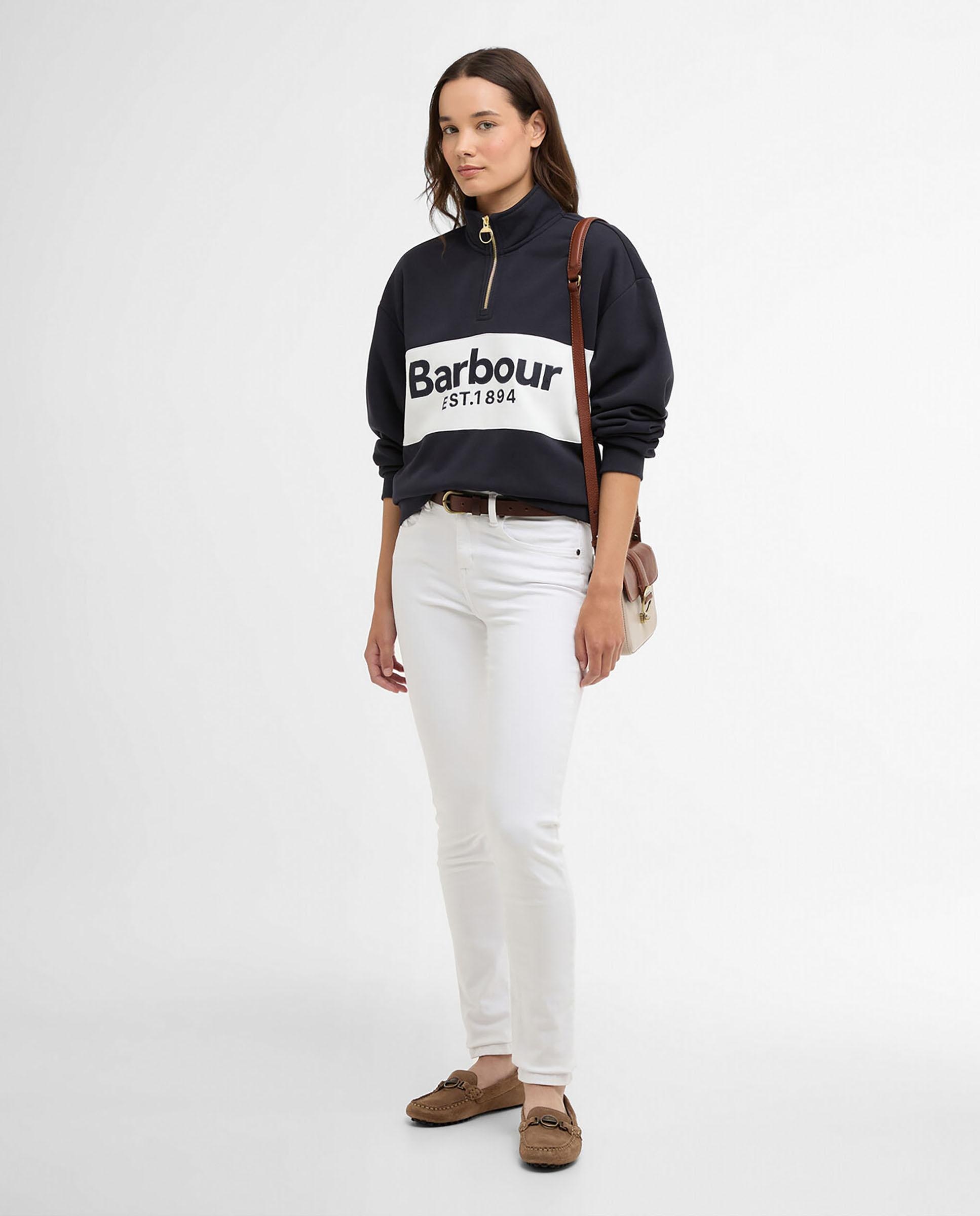 Jersey de mujer con estampado frontal y manga larga - Barbour - Azul marino Azul marino-3