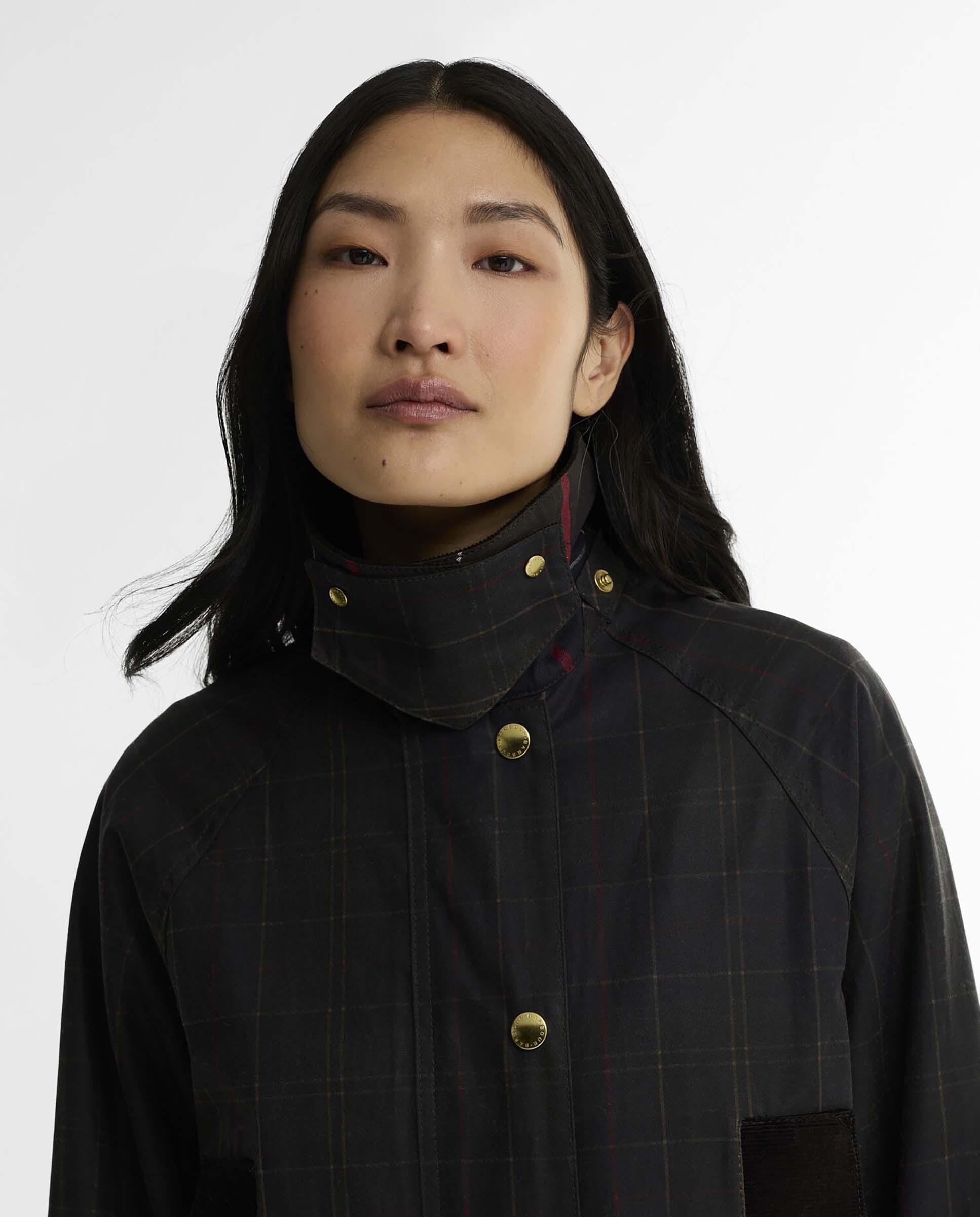 Chaqueta de mujer encerada beaufort con detalles en tartán - Barbour - Verde Verde-4