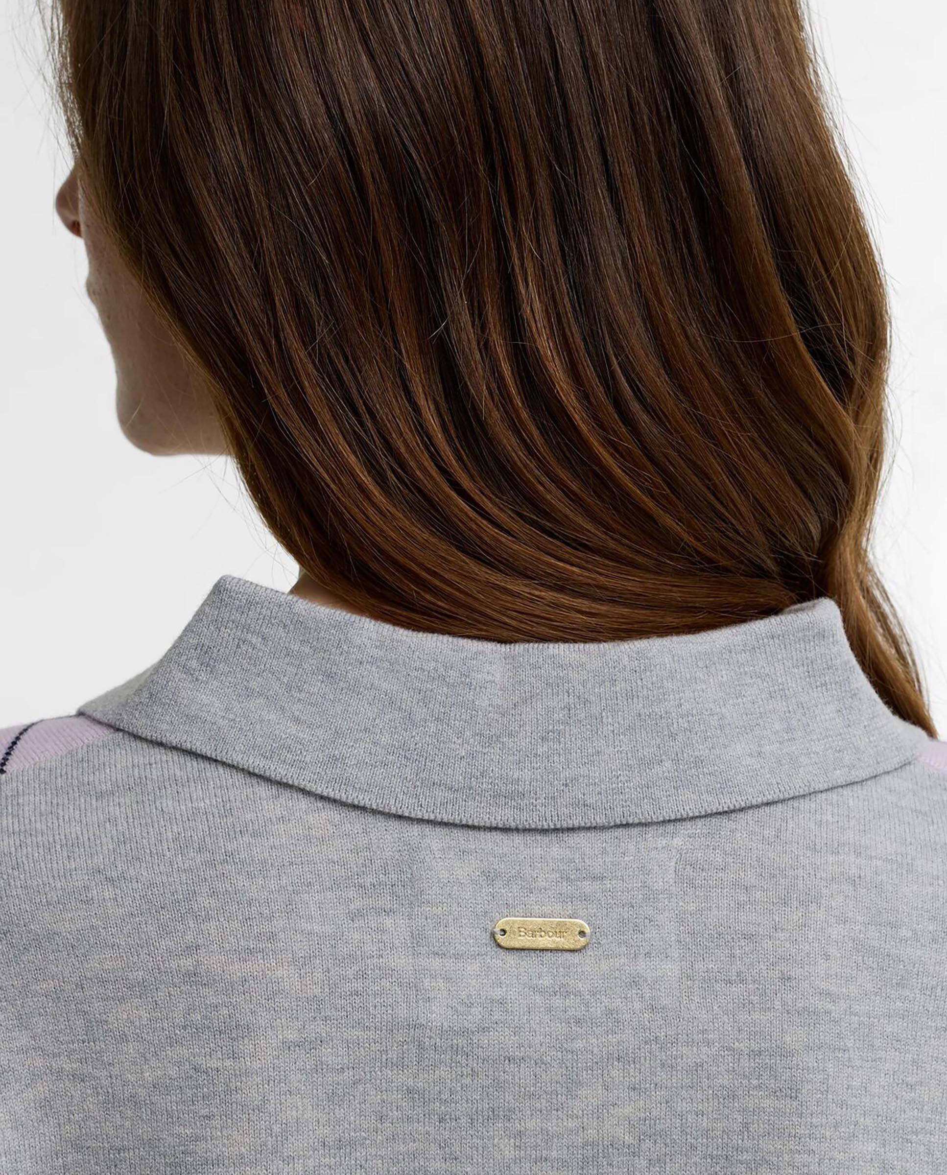 Polo de punto de mujer fawne argyle 100% lana - Barbour - Gris Gris-5