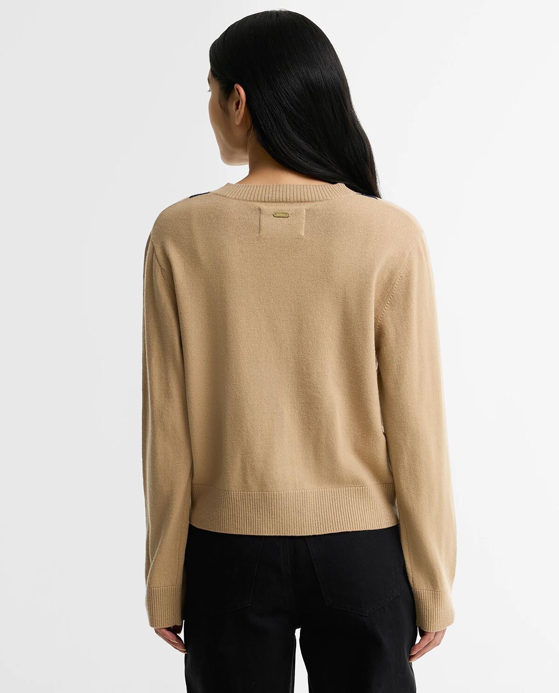 Cárdigan de mujer 100% lana de cuello redondo - Barbour - Multicolor Multicolor-3