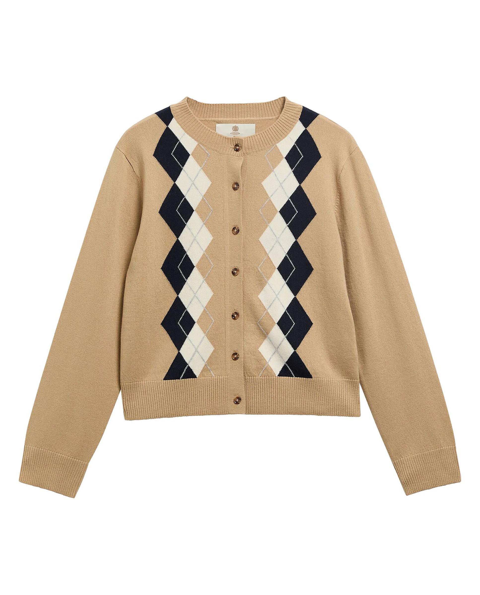 Cárdigan de mujer 100% lana de cuello redondo - Barbour - Multicolor Multicolor-5