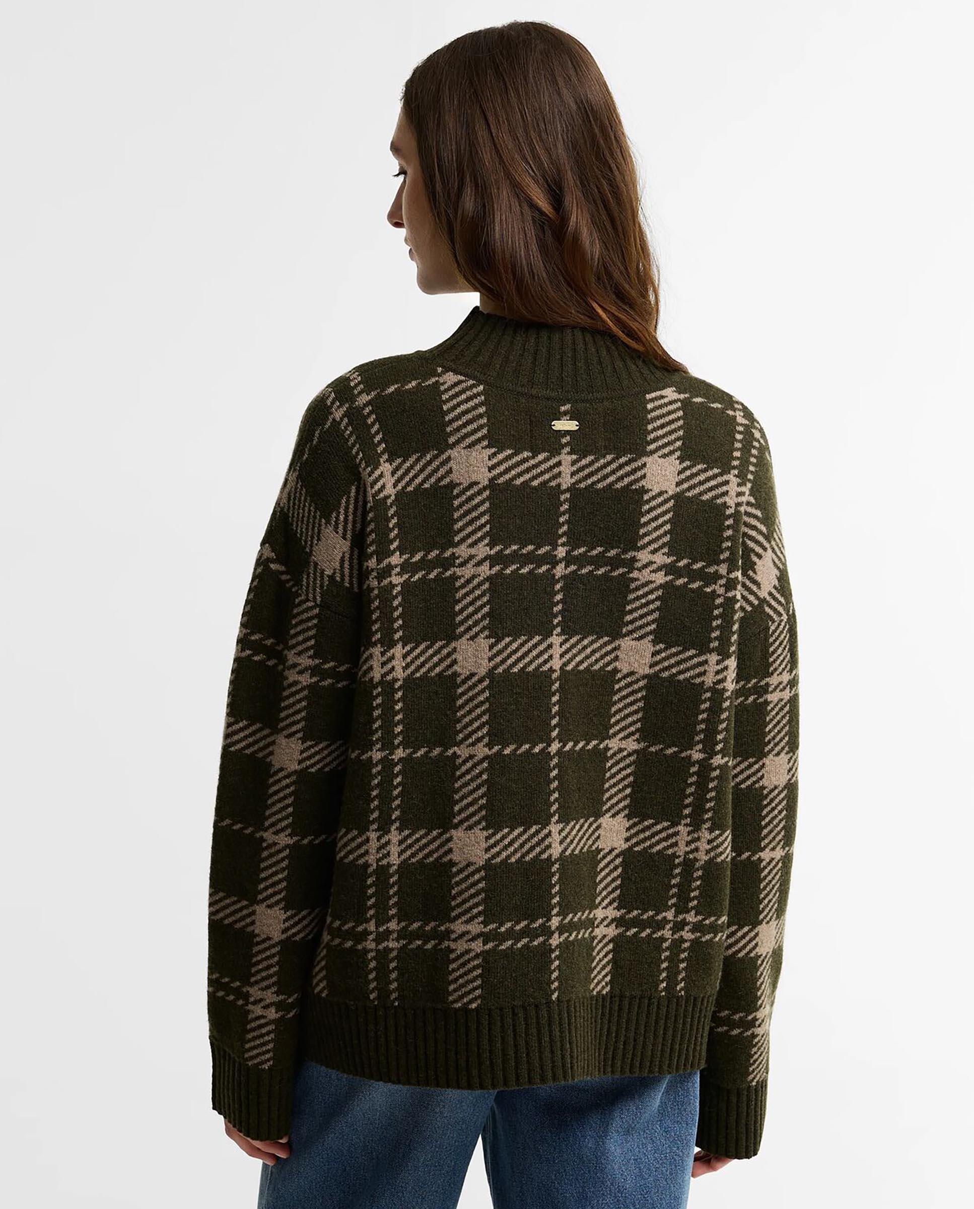 Jersey de mujer de lana delilah estampado de tartán - Barbour - Verde Verde-3