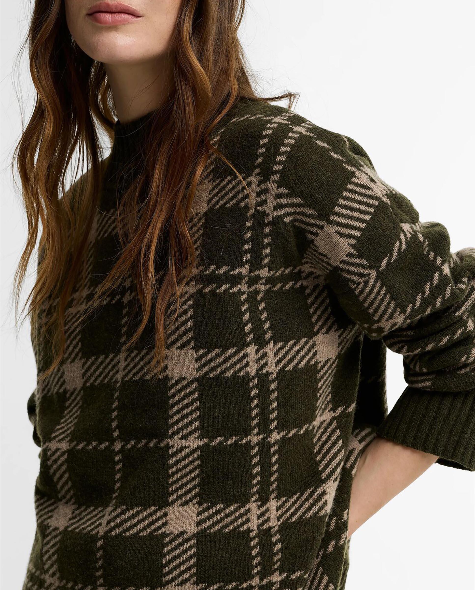 Jersey de mujer de lana delilah estampado de tartán - Barbour - Verde Verde-4
