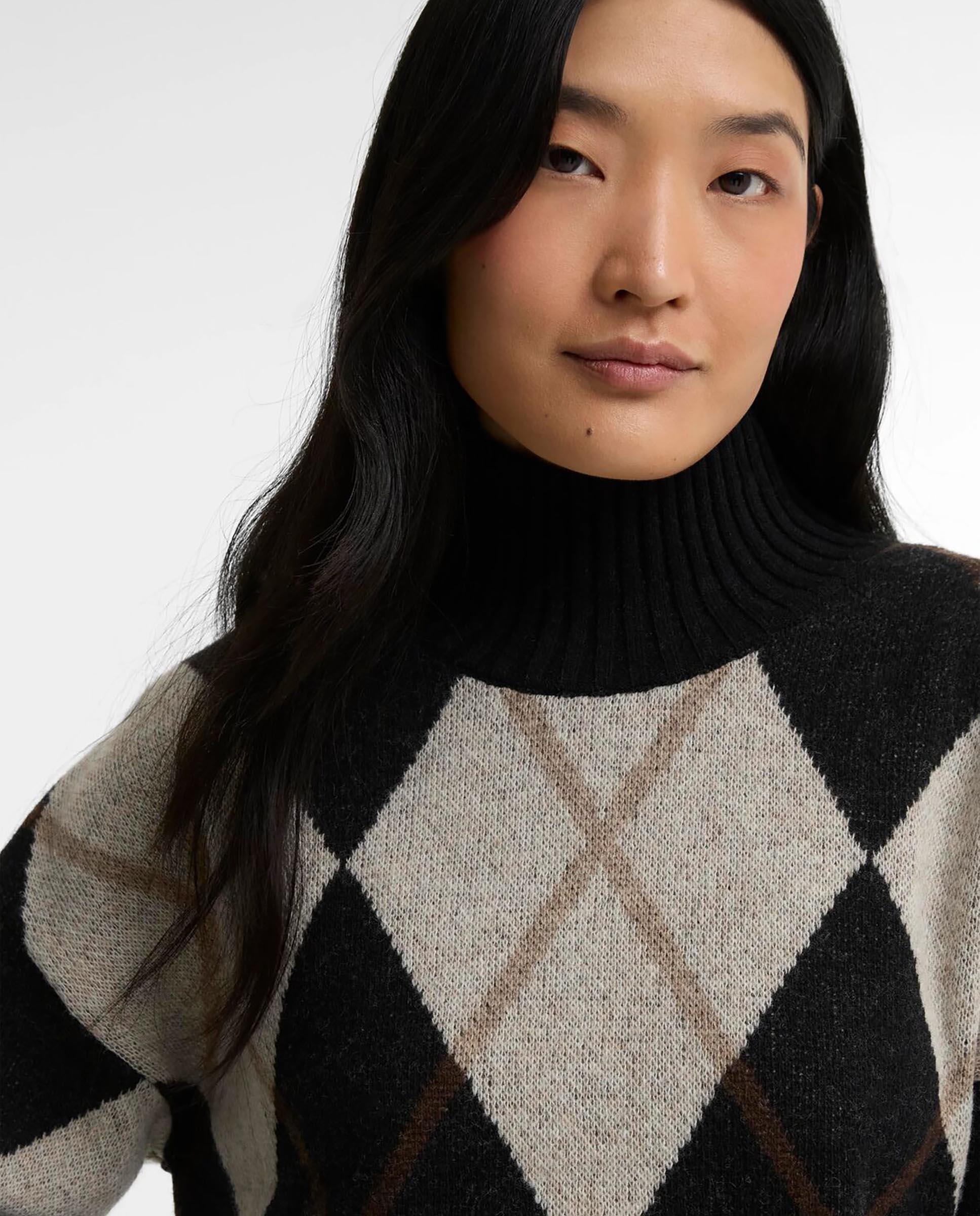 Imagen 4 de Jersey de mujer estampado de rombos marlow con lana - Barbour - Multicolor Multicolor