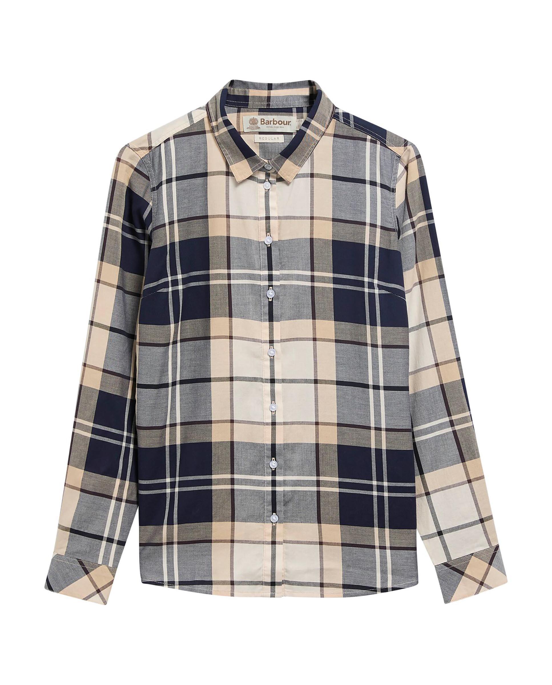 Imagen 0 de Camisa de mujer de manga larga bredon check de algodón Multicolor