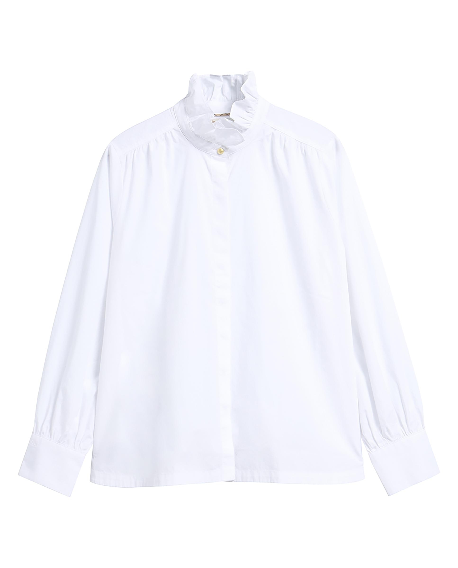 Camisa de mujer adina con cuello de volantes - Barbour - Blanco Blanco-6