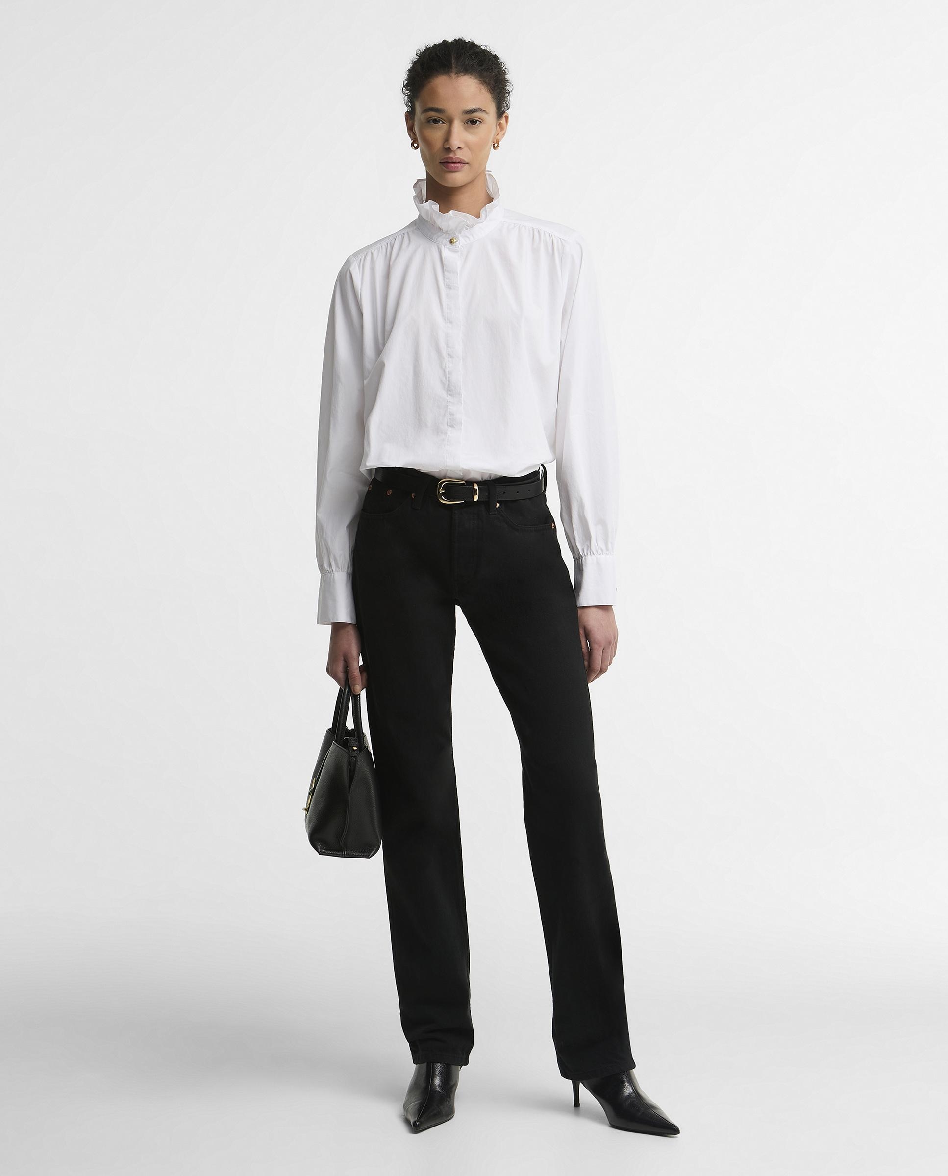 Camisa de mujer adina con cuello de volantes - Barbour - Blanco Blanco-2