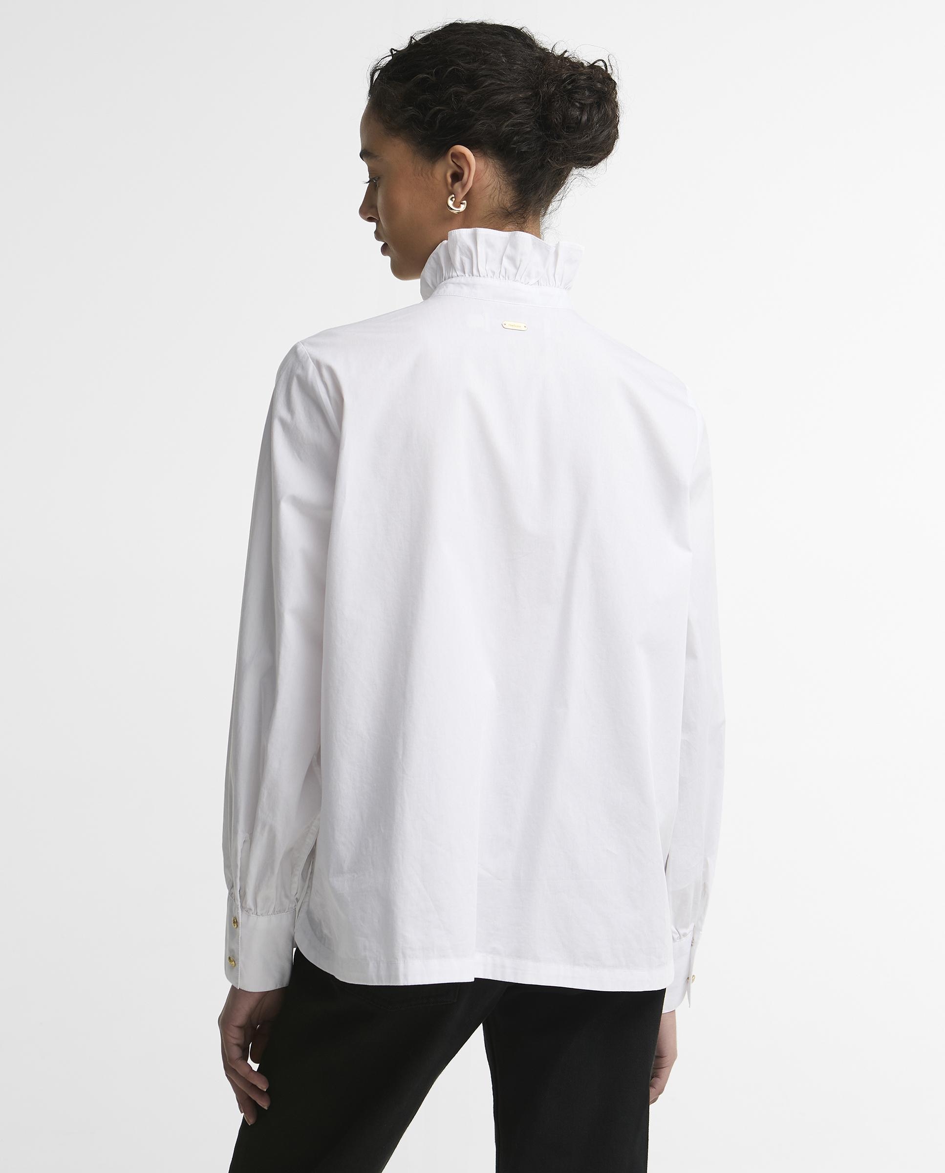 Camisa de mujer adina con cuello de volantes - Barbour - Blanco Blanco-3
