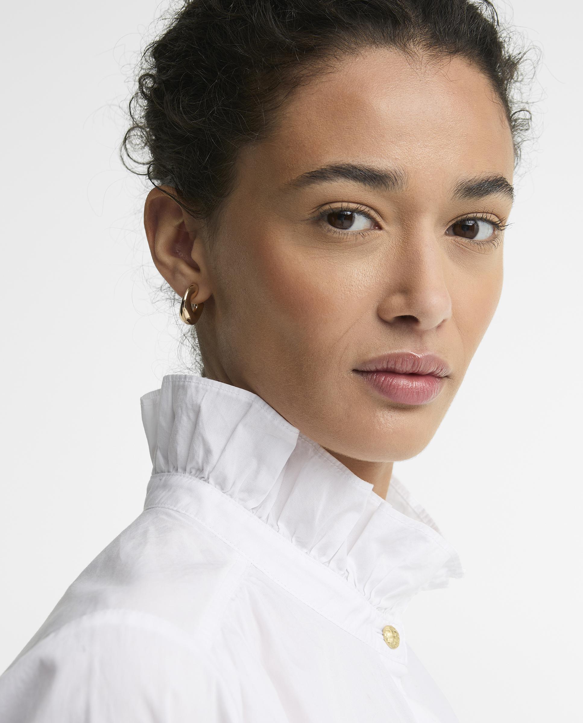 Camisa de mujer adina con cuello de volantes - Barbour - Blanco Blanco-4