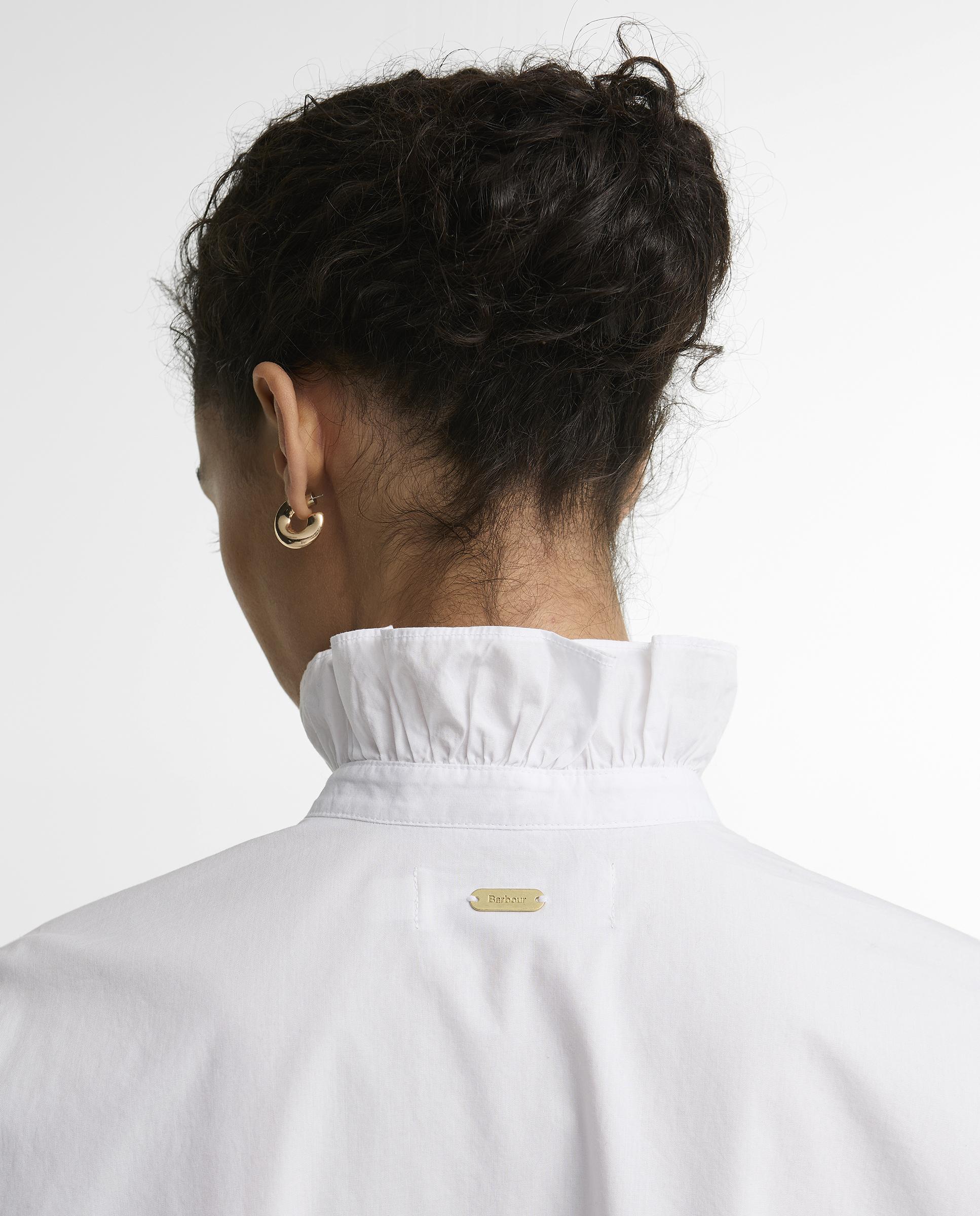 Camisa de mujer adina con cuello de volantes - Barbour - Blanco Blanco-5