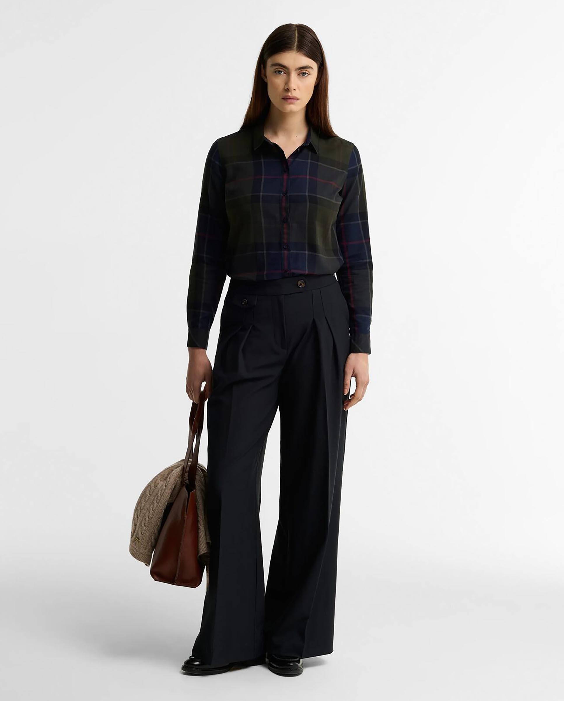 Camisa de mujer de manga larga bredon check de algodón - Barbour - Azul marino Azul marino-2