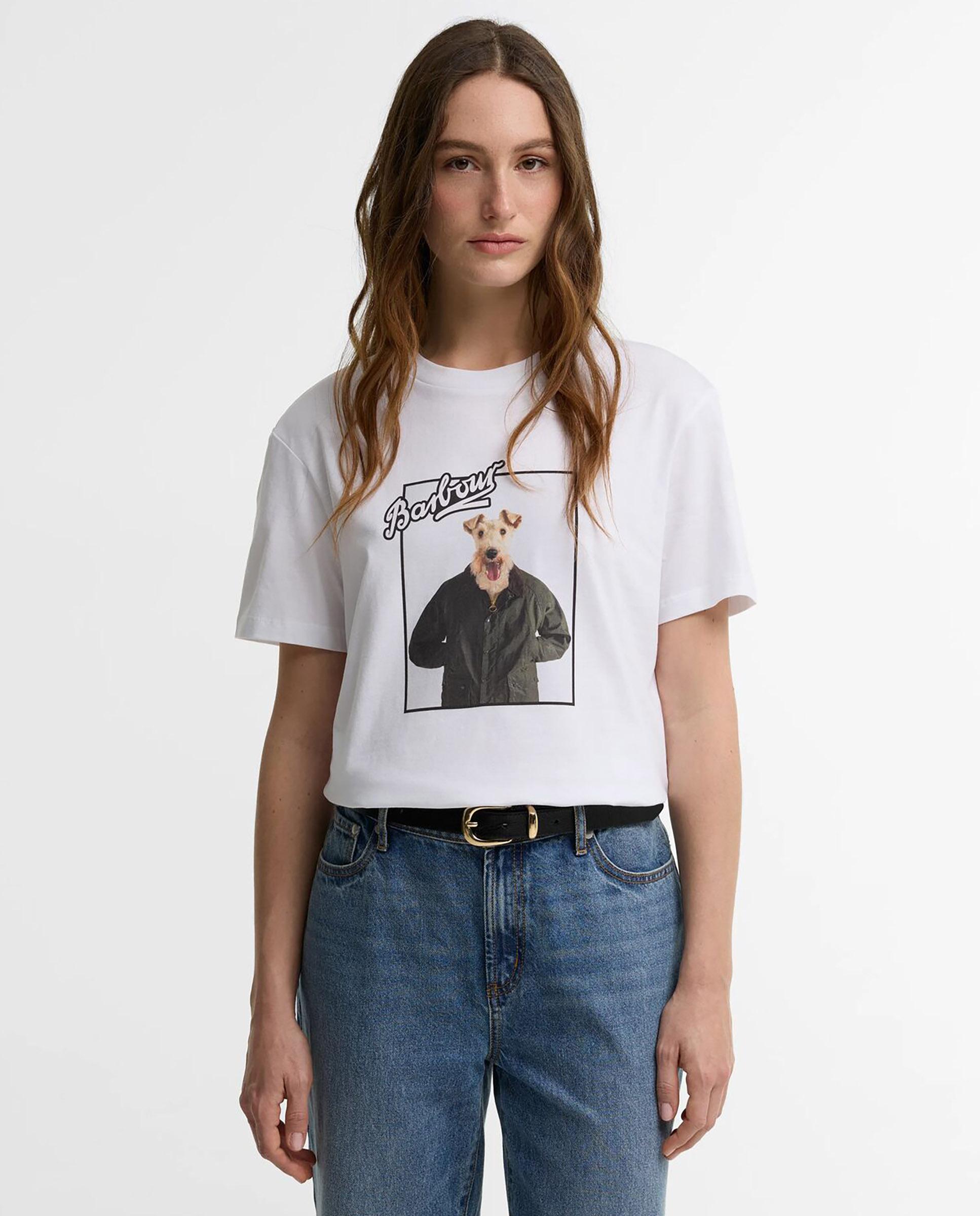 Camiseta de mujer mariana graphic con estampado de perro - Barbour - Blanco Blanco-1