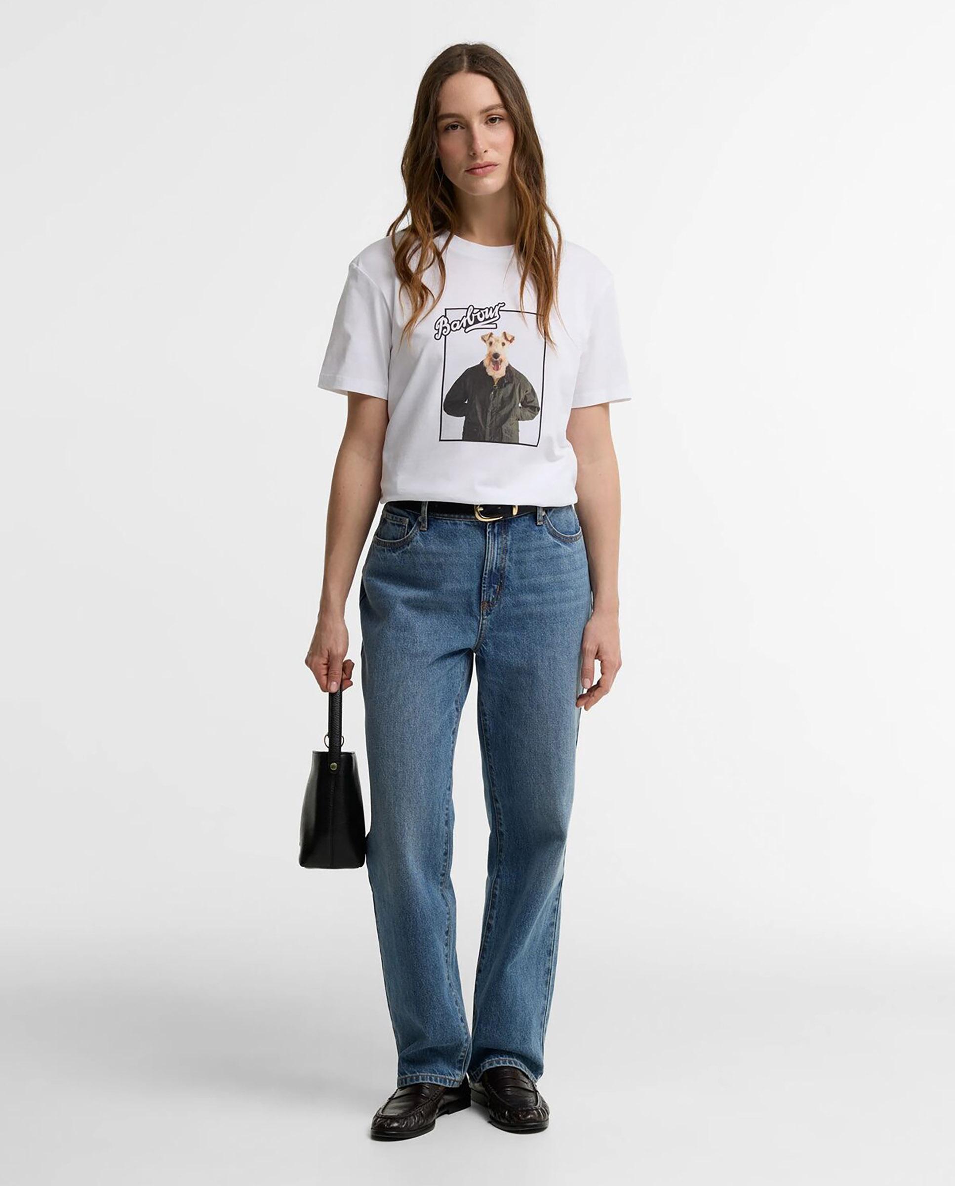 Camiseta de mujer mariana graphic con estampado de perro - Barbour - Blanco Blanco-2