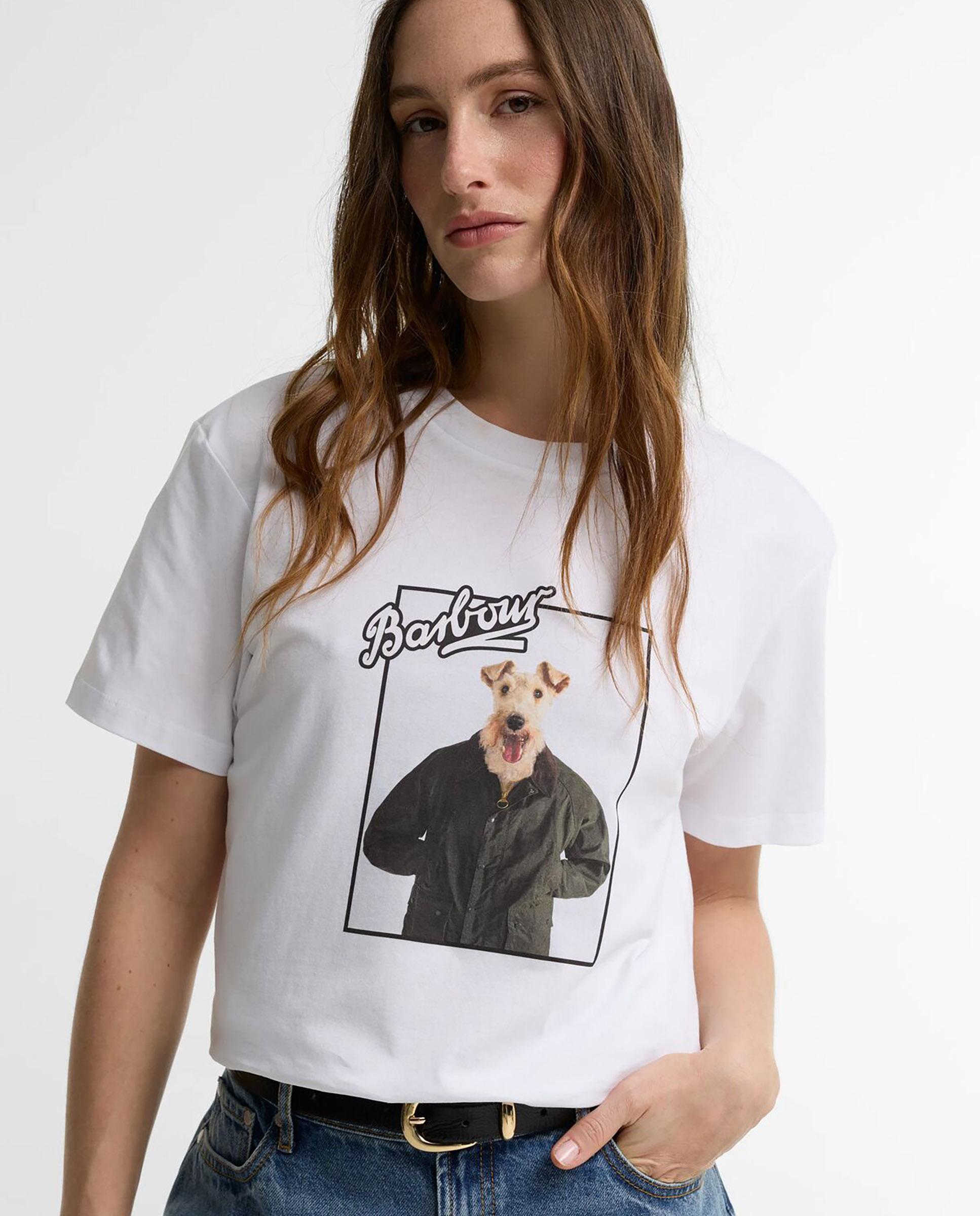 Camiseta de mujer mariana graphic con estampado de perro - Barbour - Blanco Blanco-4