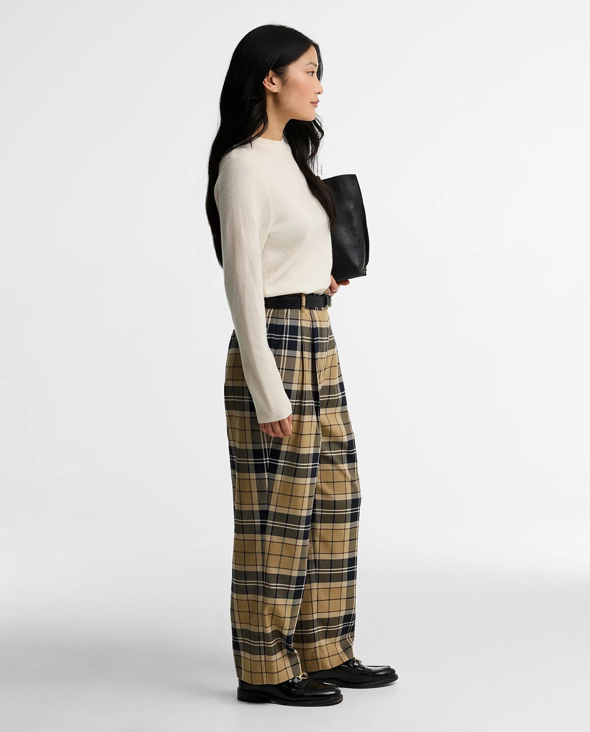 Imagen 0 de Pantalones anchos de mujer delilah con estampado de tartán Multicolor