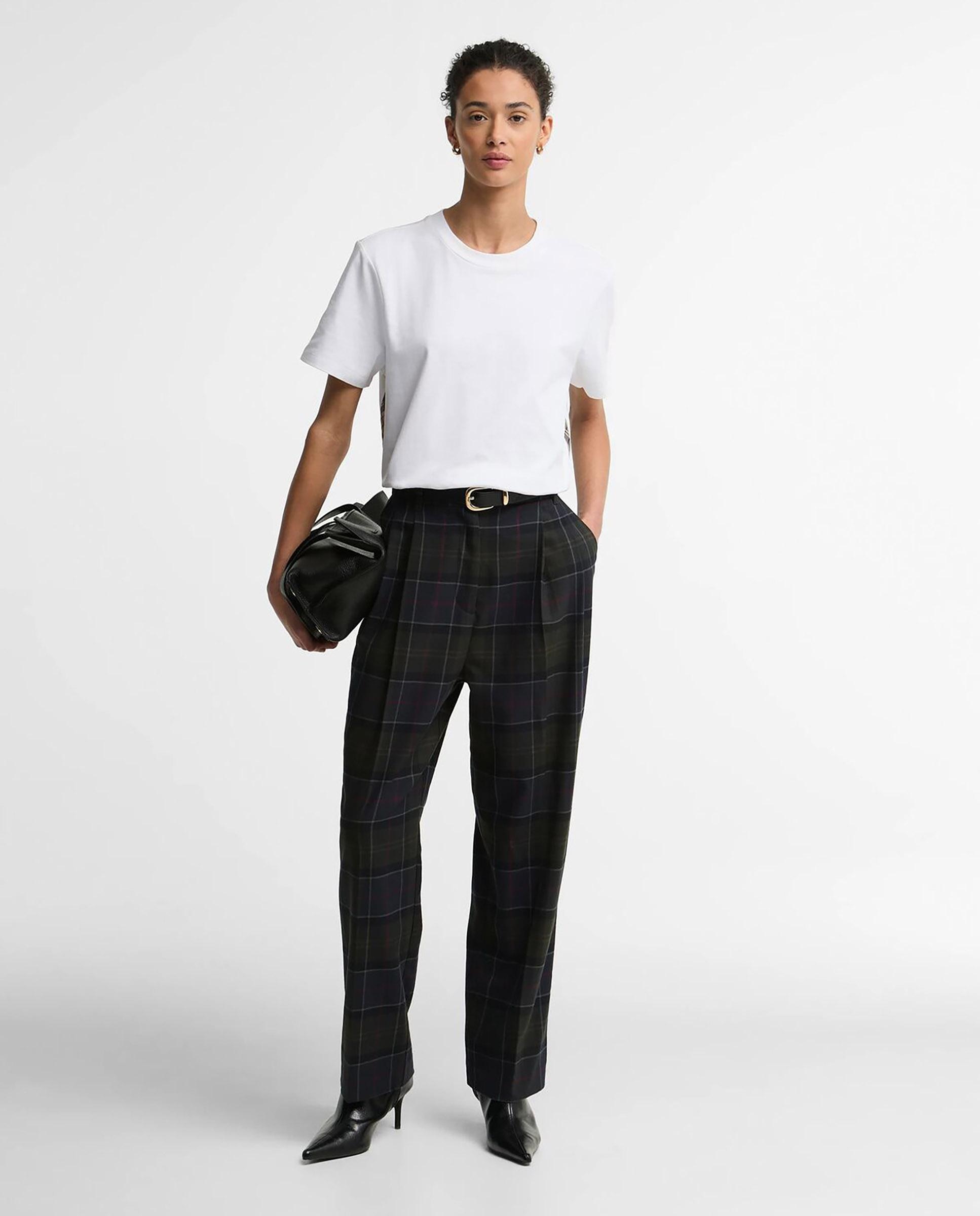Imagen 0 de Pantalones rectos de mujer delilah con estampado de tartán Multicolor