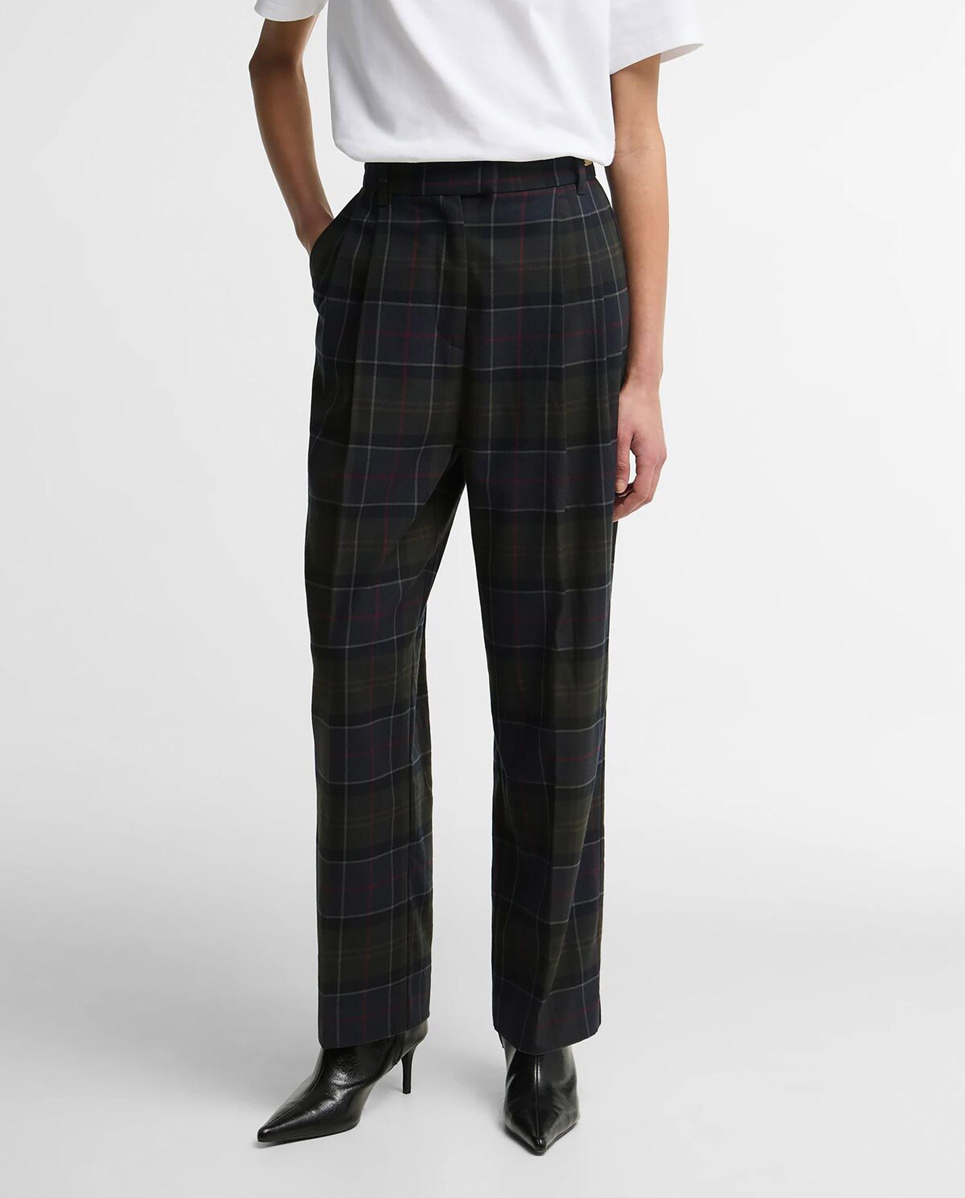 Pantalones rectos de mujer delilah con estampado de tartán - Barbour - Multicolor Multicolor-2