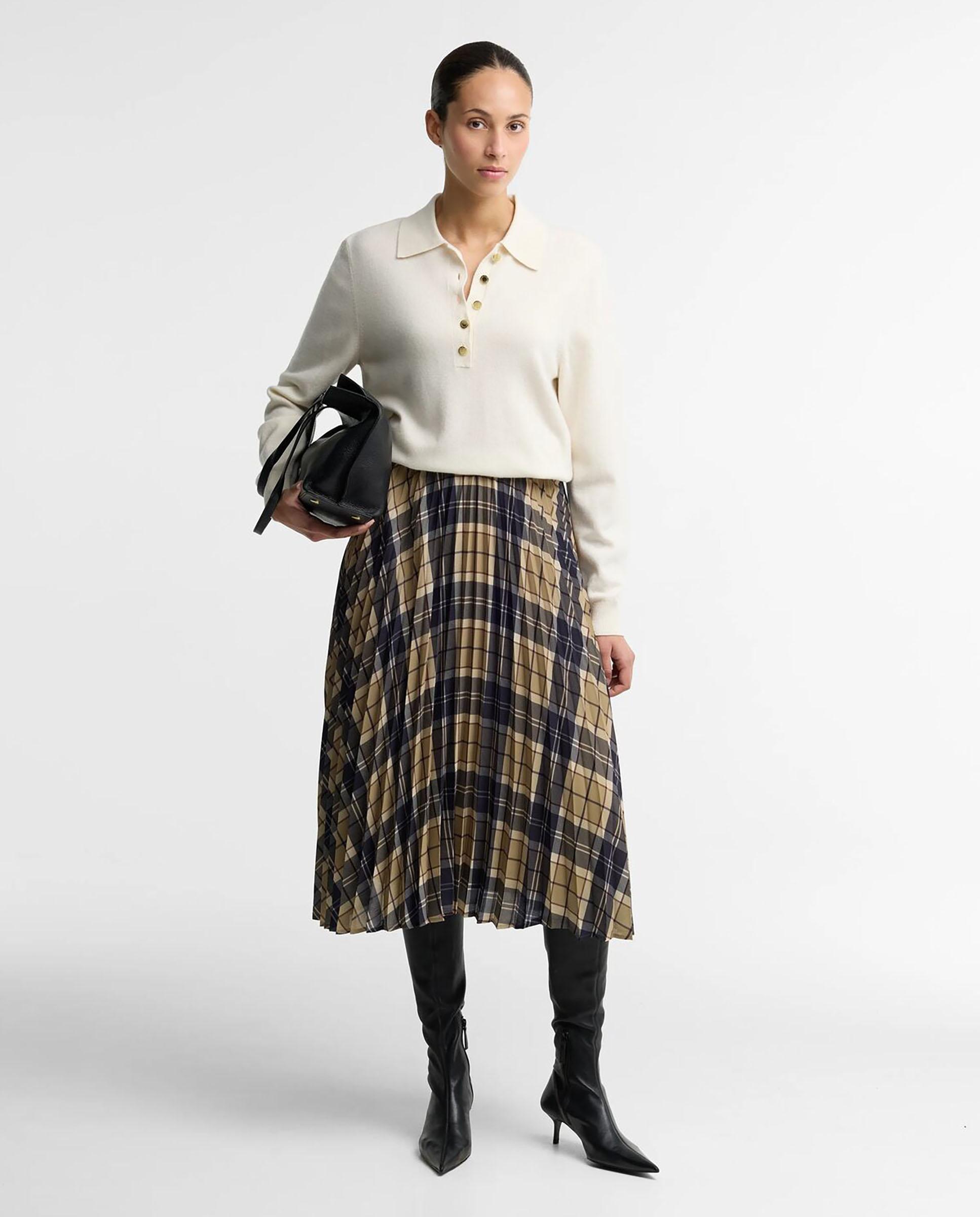 Imagen 0 de Falda midi plisada ria tartan en crepé georgette Multicolor