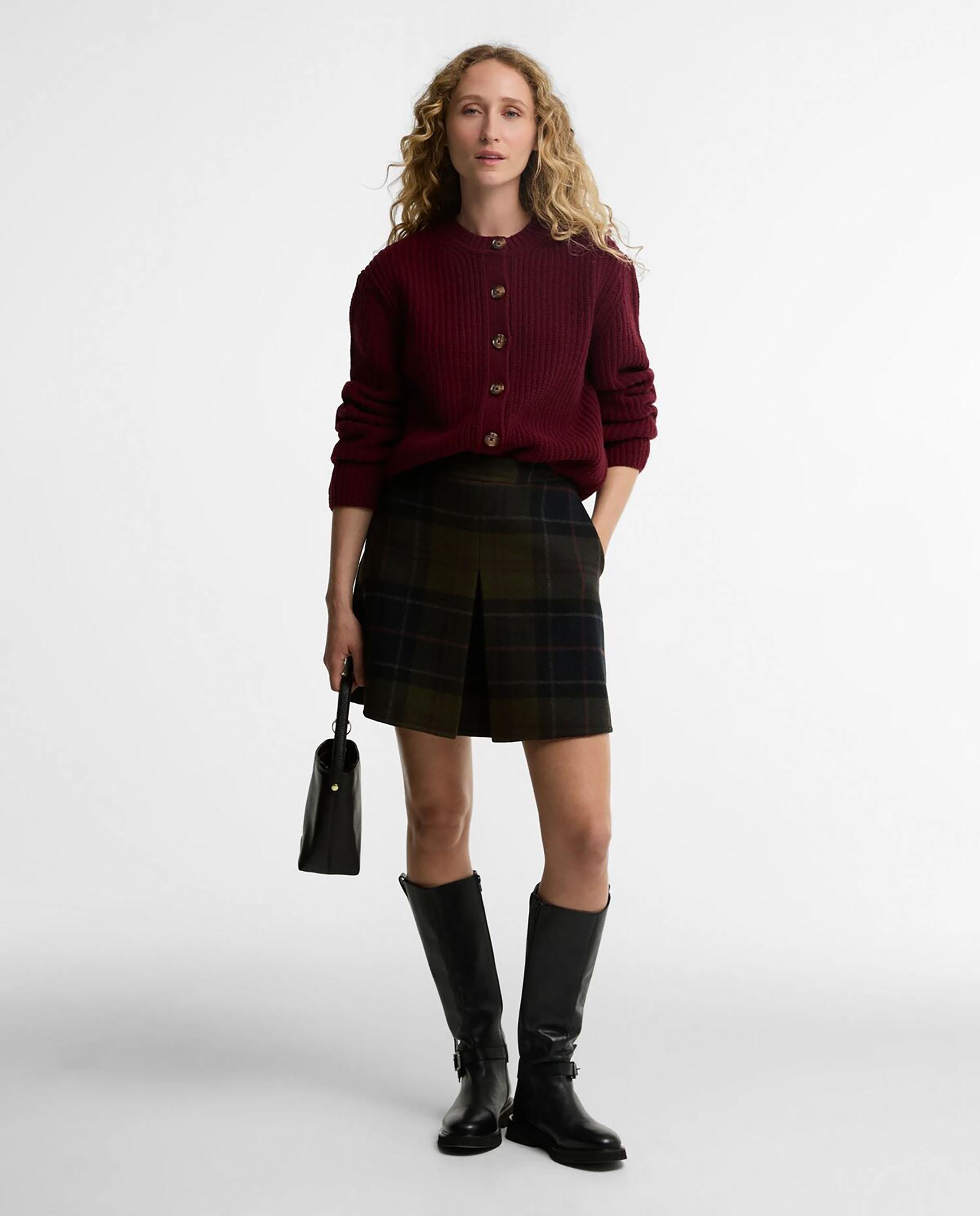 Imagen 0 de Minifalda marlow en mezcla de lana con tablas Marrón