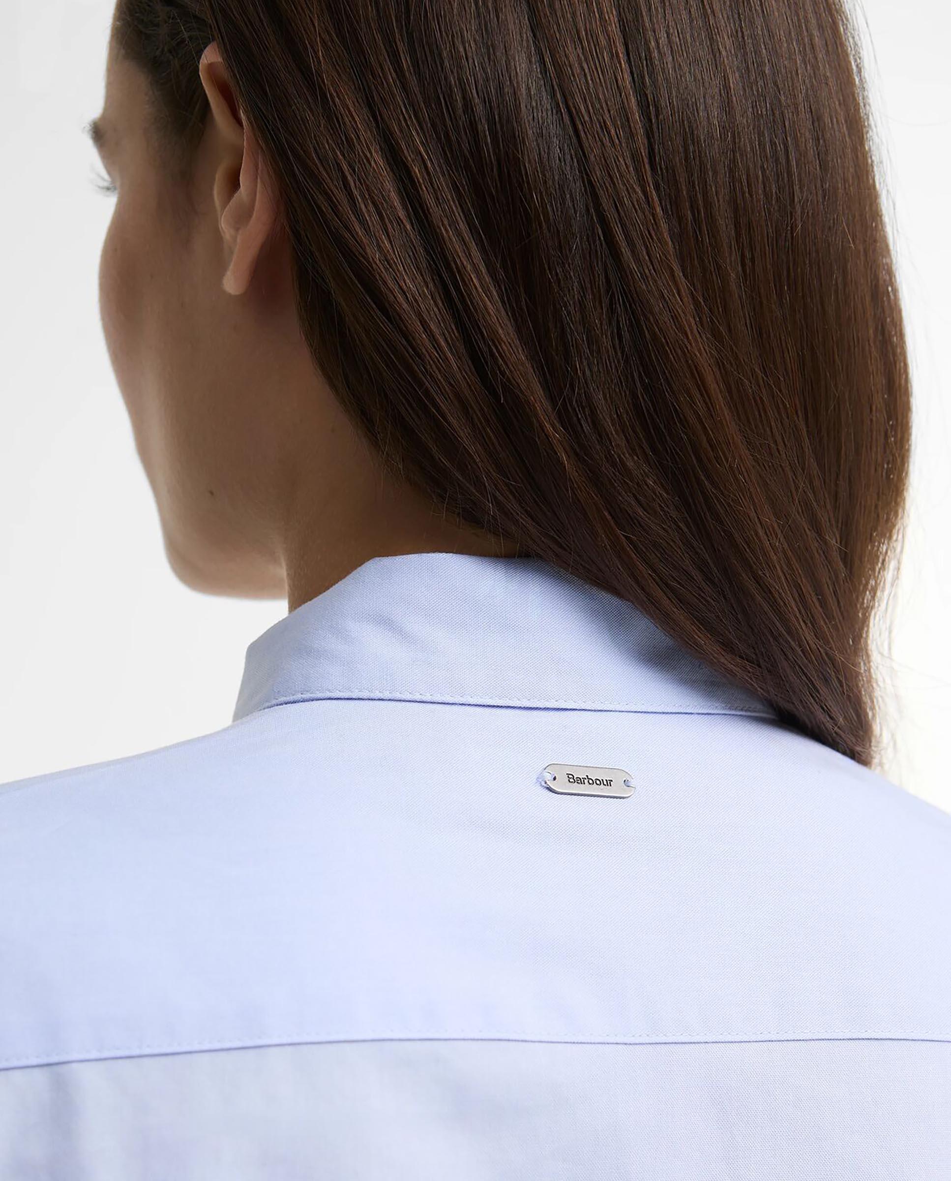 Camisa de mujer de manga larga con pinzas derwent 100% algodón - Barbour - Azul claro Azul claro-5