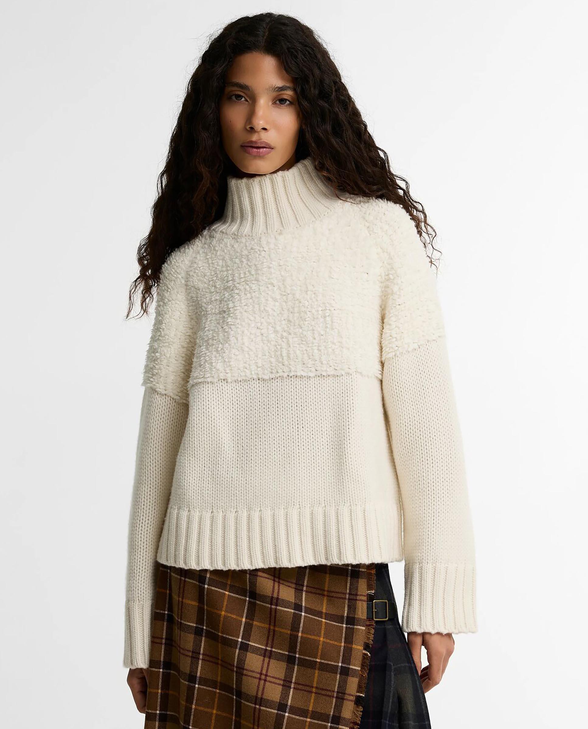 Imagen 1 de Jersey de mujer rothley de cuello alto con lana Natural