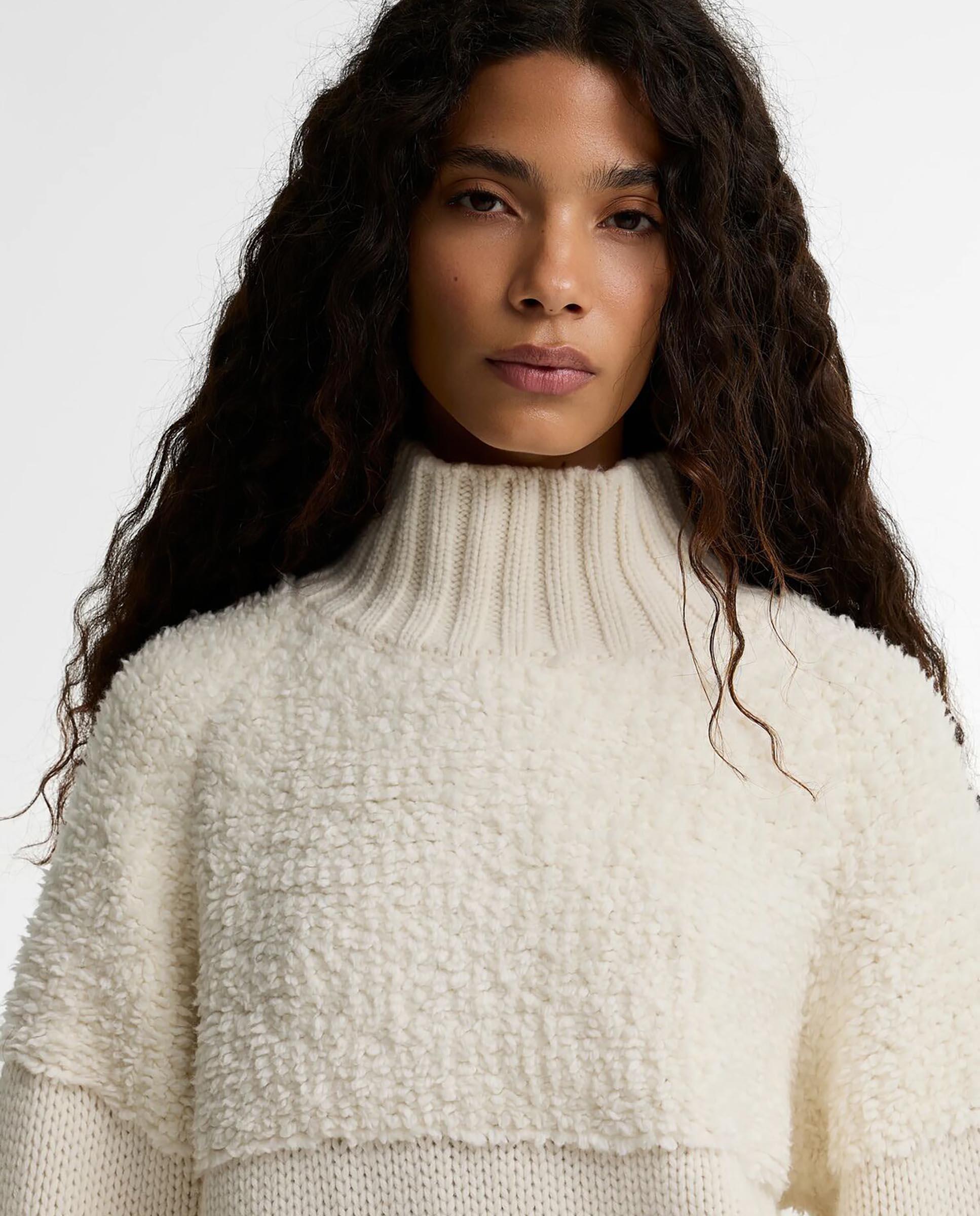 Imagen 4 de Jersey de mujer rothley de cuello alto con lana - Barbour - Natural Natural