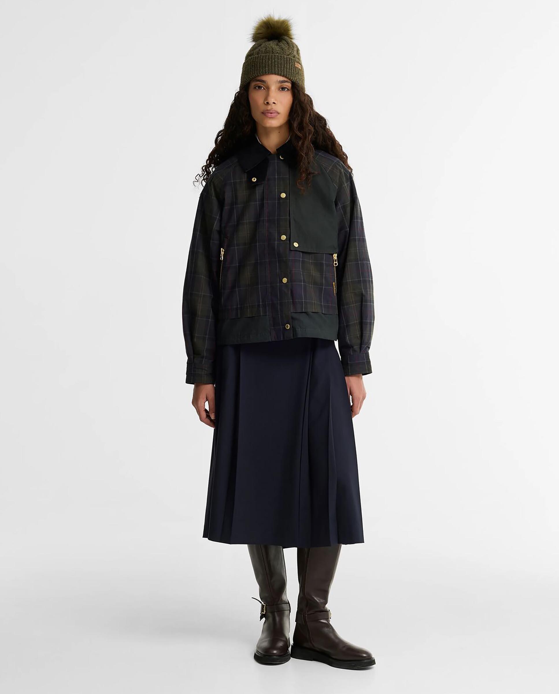 Imagen 2 de Chaqueta de mujer truro tartán con cuello de pana - Barbour - Verde oscuro Verde oscuro