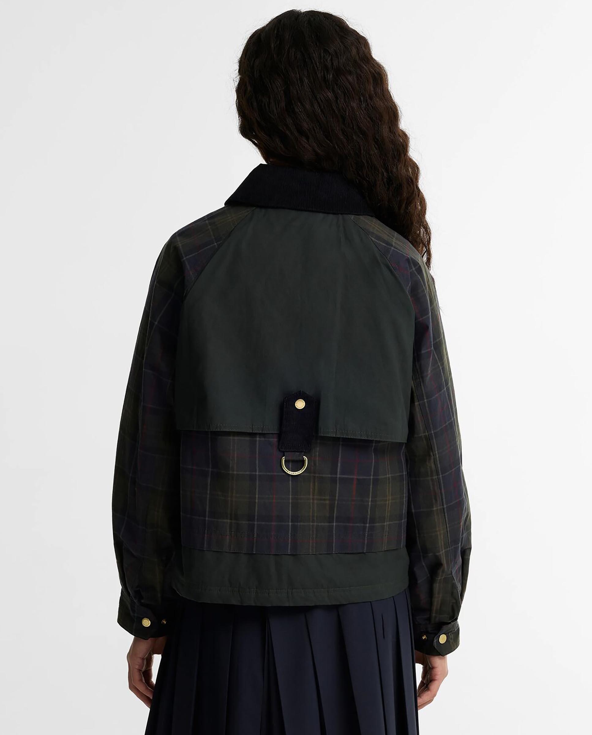 Imagen 3 de Chaqueta de mujer truro tartán con cuello de pana - Barbour - Verde oscuro Verde oscuro