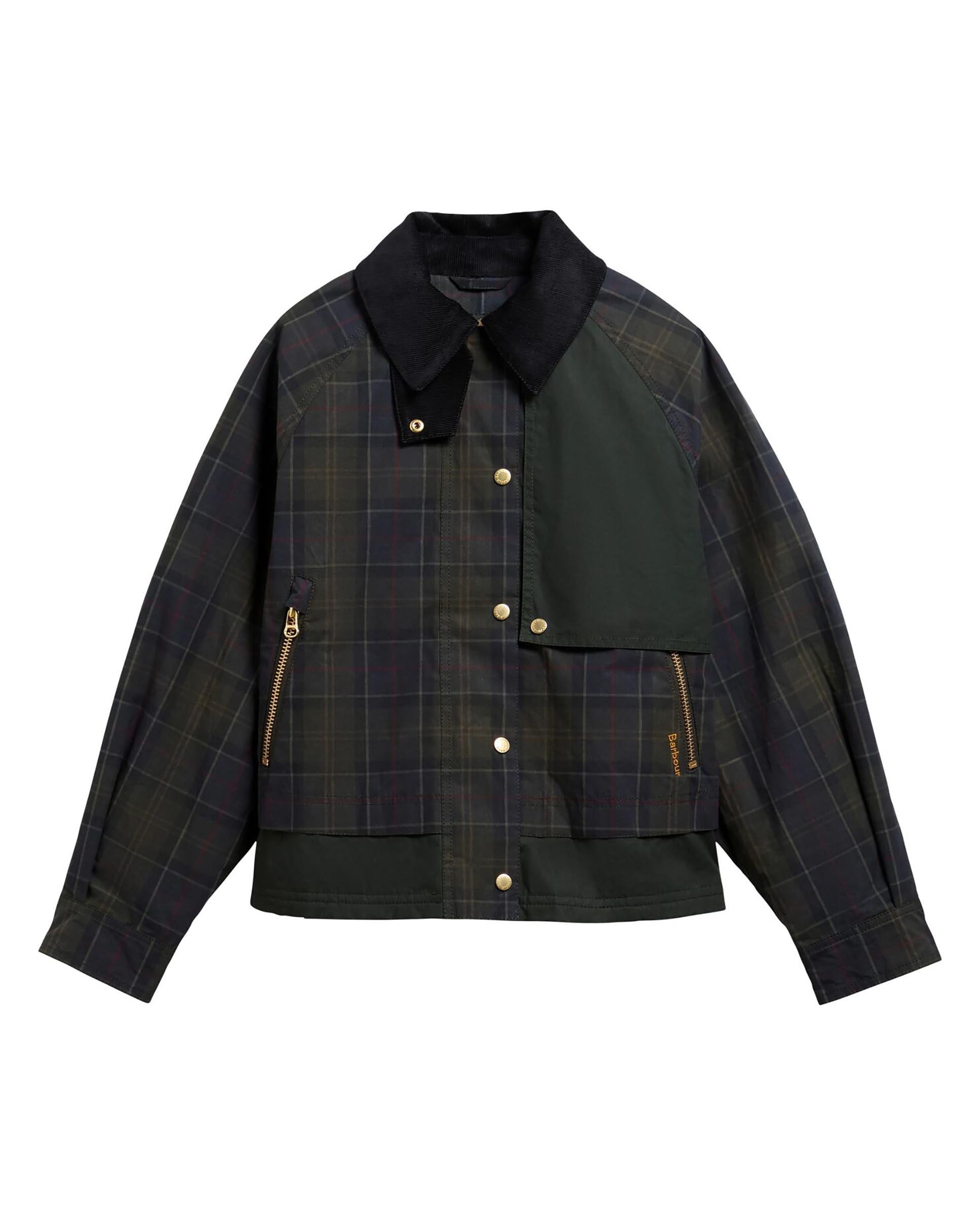 Imagen 5 de Chaqueta de mujer truro tartán con cuello de pana - Barbour - Verde oscuro Verde oscuro