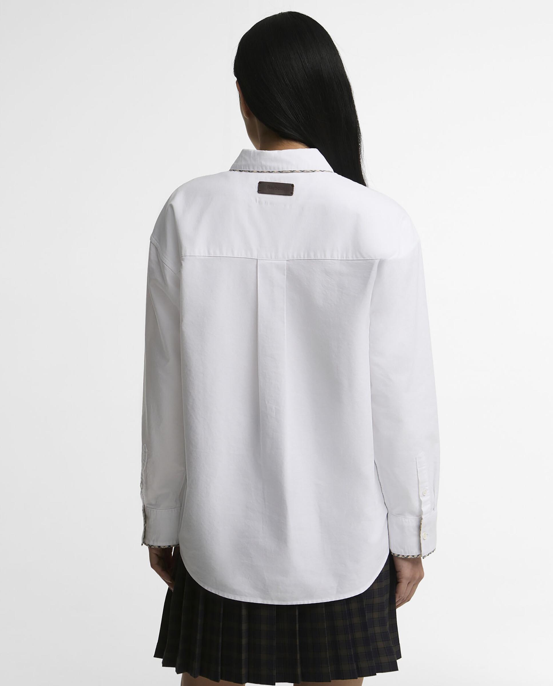 Imagen 3 de Camisa de mujer oxford alverstone relaxed de manga larga - Barbour - Blanco Blanco