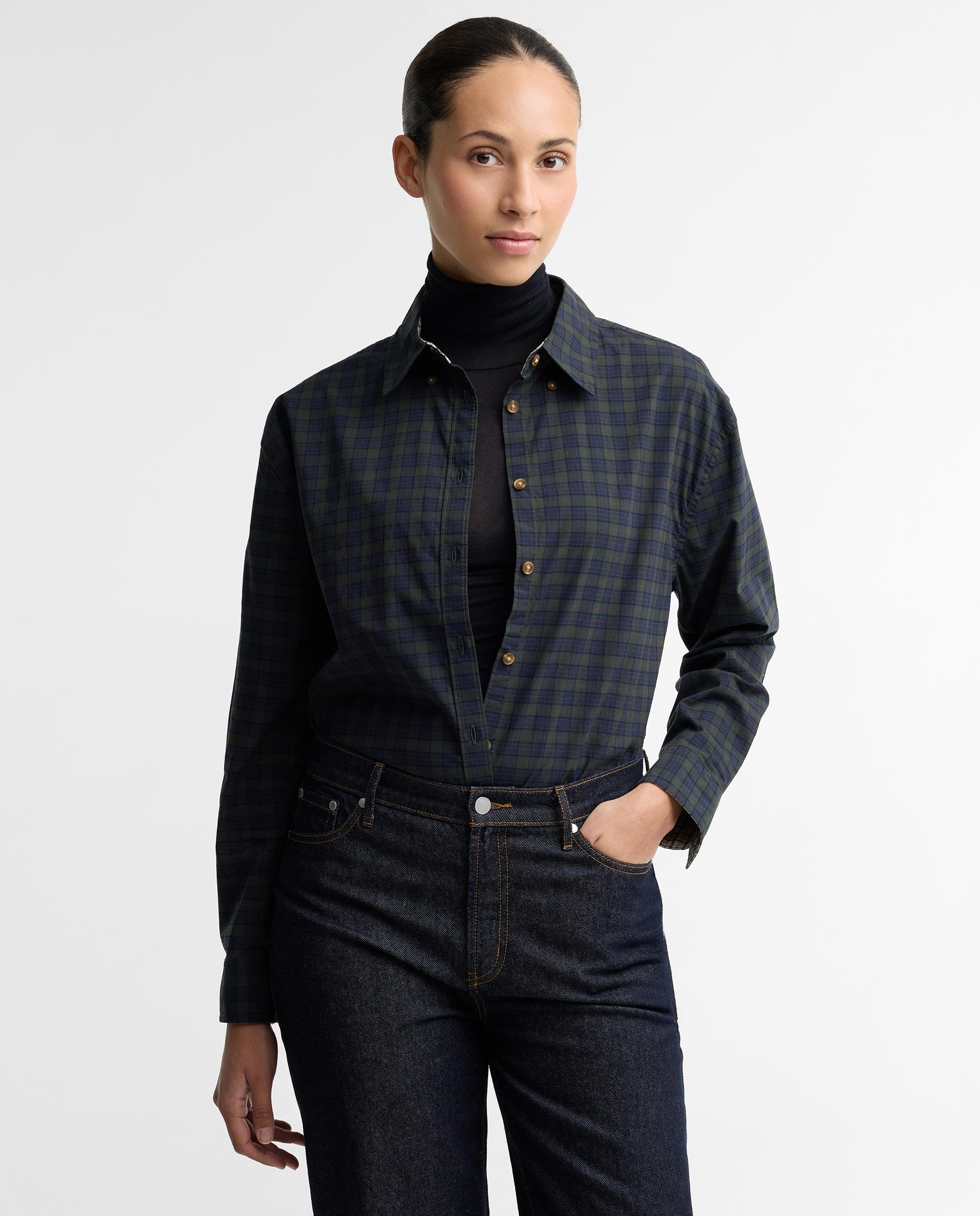 Camisa de mujer ravenshill con logotipo - Barbour - Marrón Marrón-2