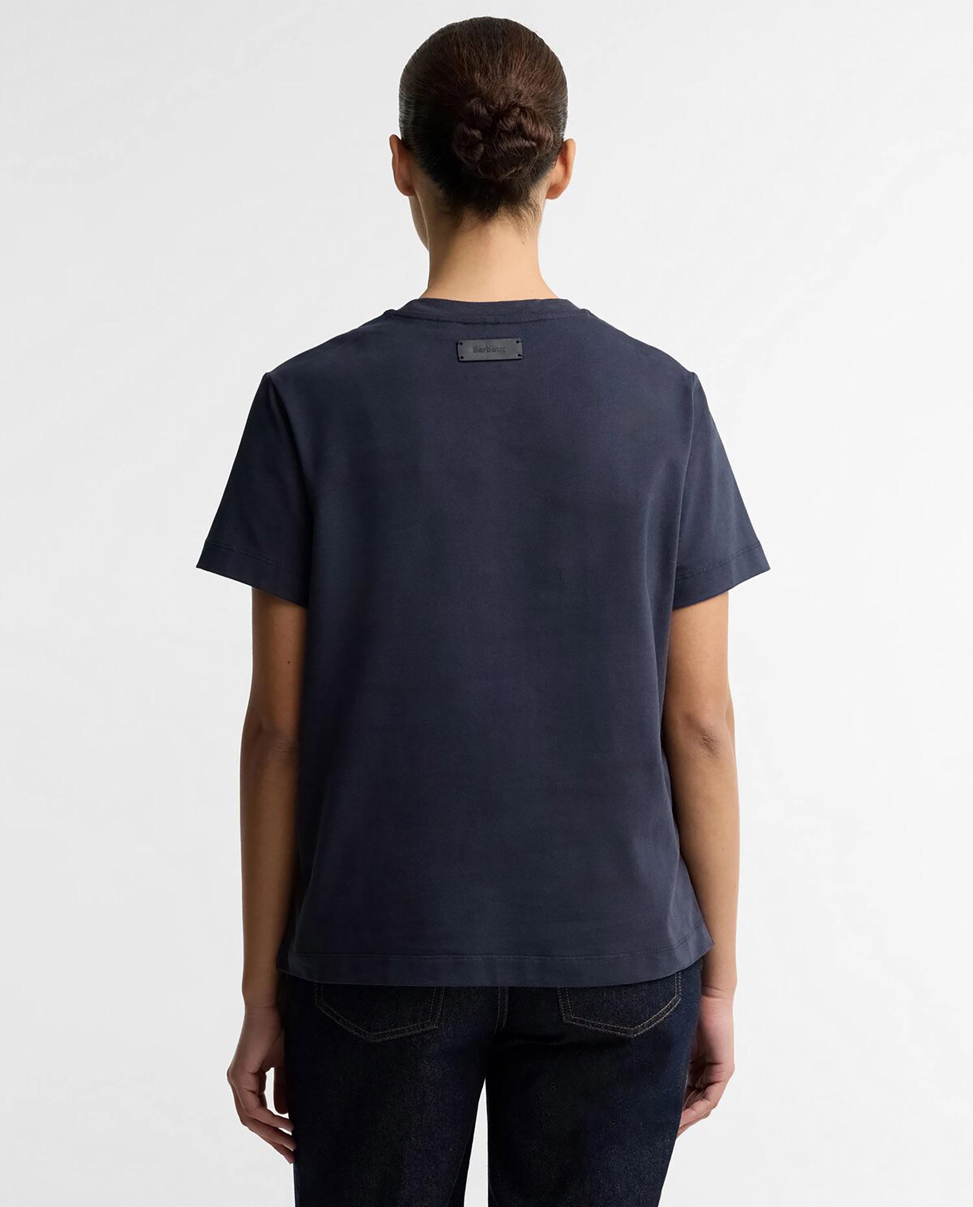 Camiseta de mujer alverstone de manga corta con logo - Barbour - Azul marino Azul marino-3
