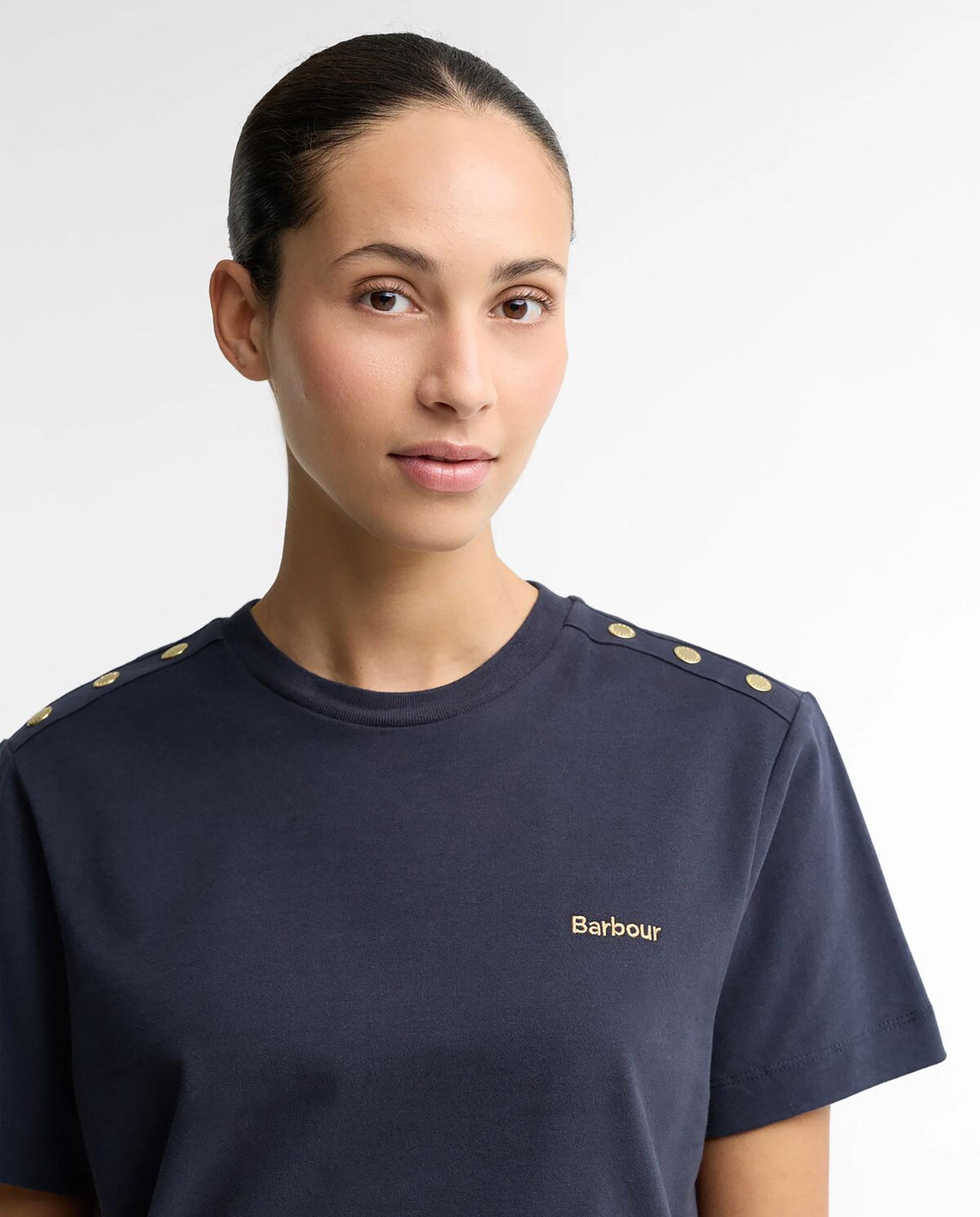 Camiseta de mujer alverstone de manga corta con logo - Barbour - Azul marino Azul marino-4