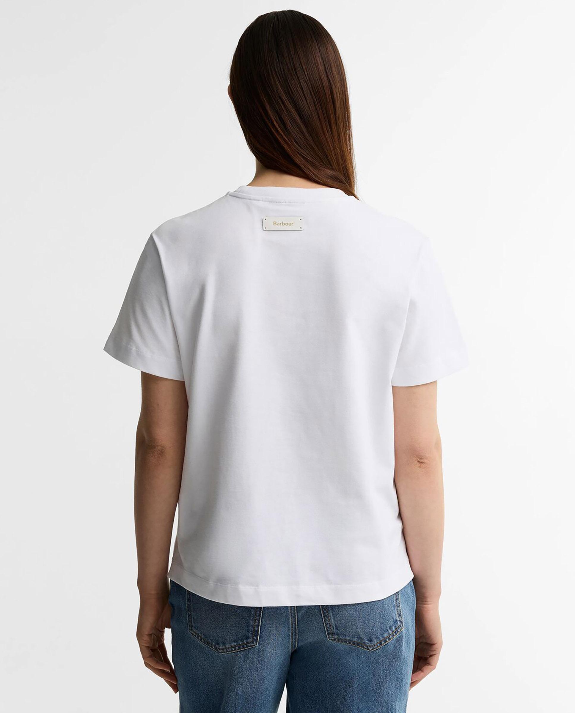 Camiseta de mujer alverstone de manga corta con logo - Barbour - Blanco Blanco-3