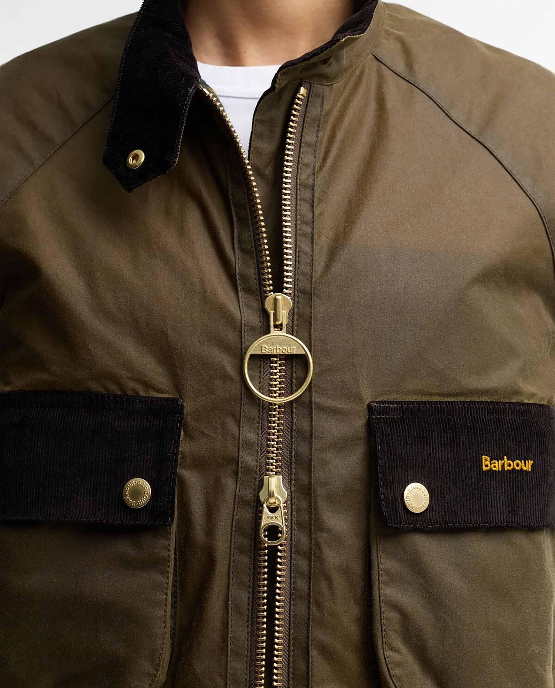 Bomber de mujer encerada ivybridge con cuello en forma de flecha - Barbour - Verde Verde-5