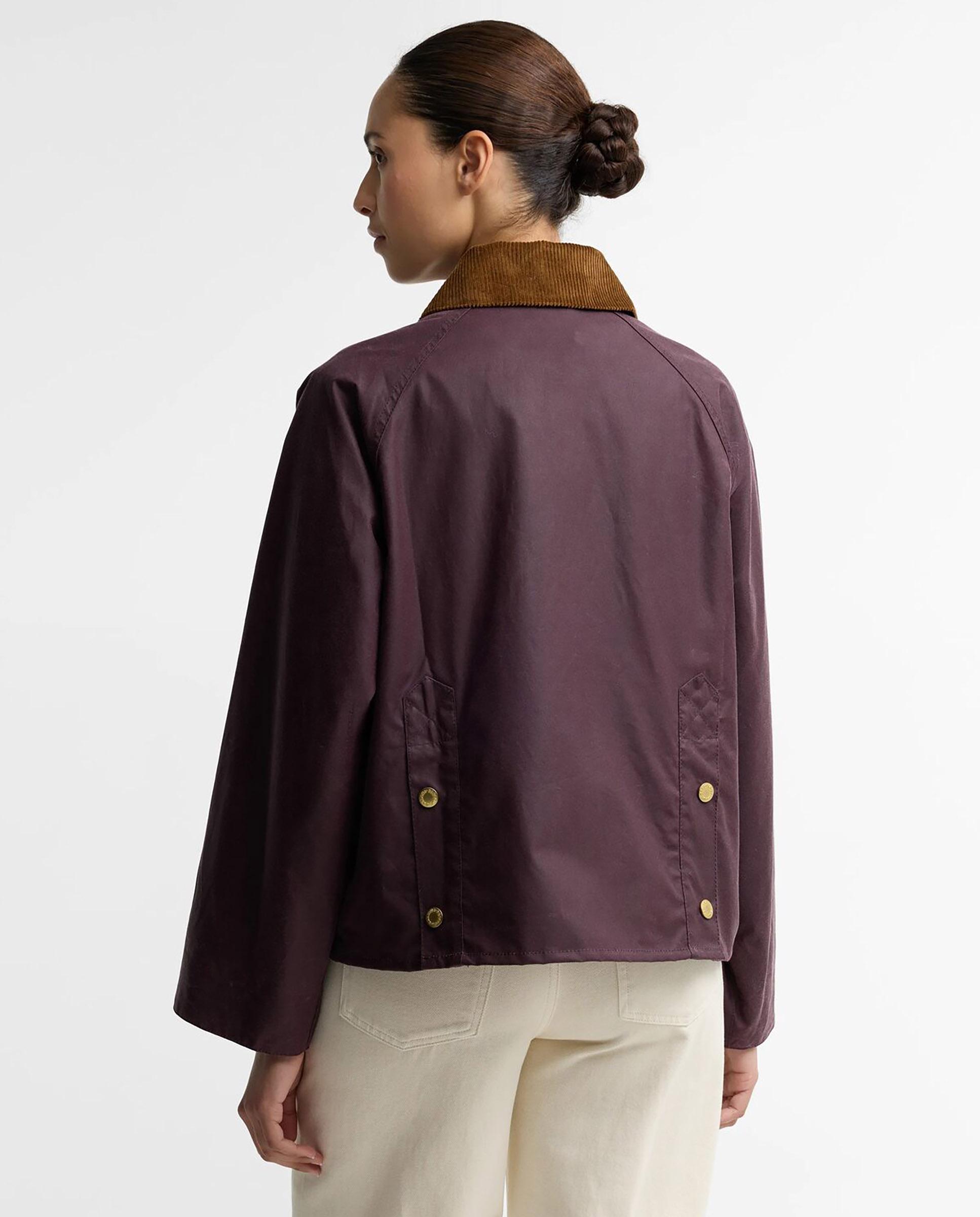 Chaqueta de mujer encerada cottingham con cuello de pana - Barbour - Morado Morado-3