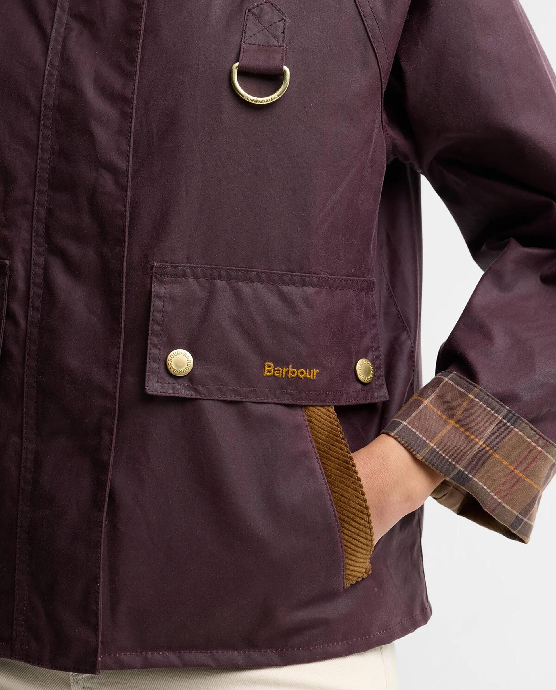 Chaqueta de mujer encerada cottingham con cuello de pana - Barbour - Morado Morado-4