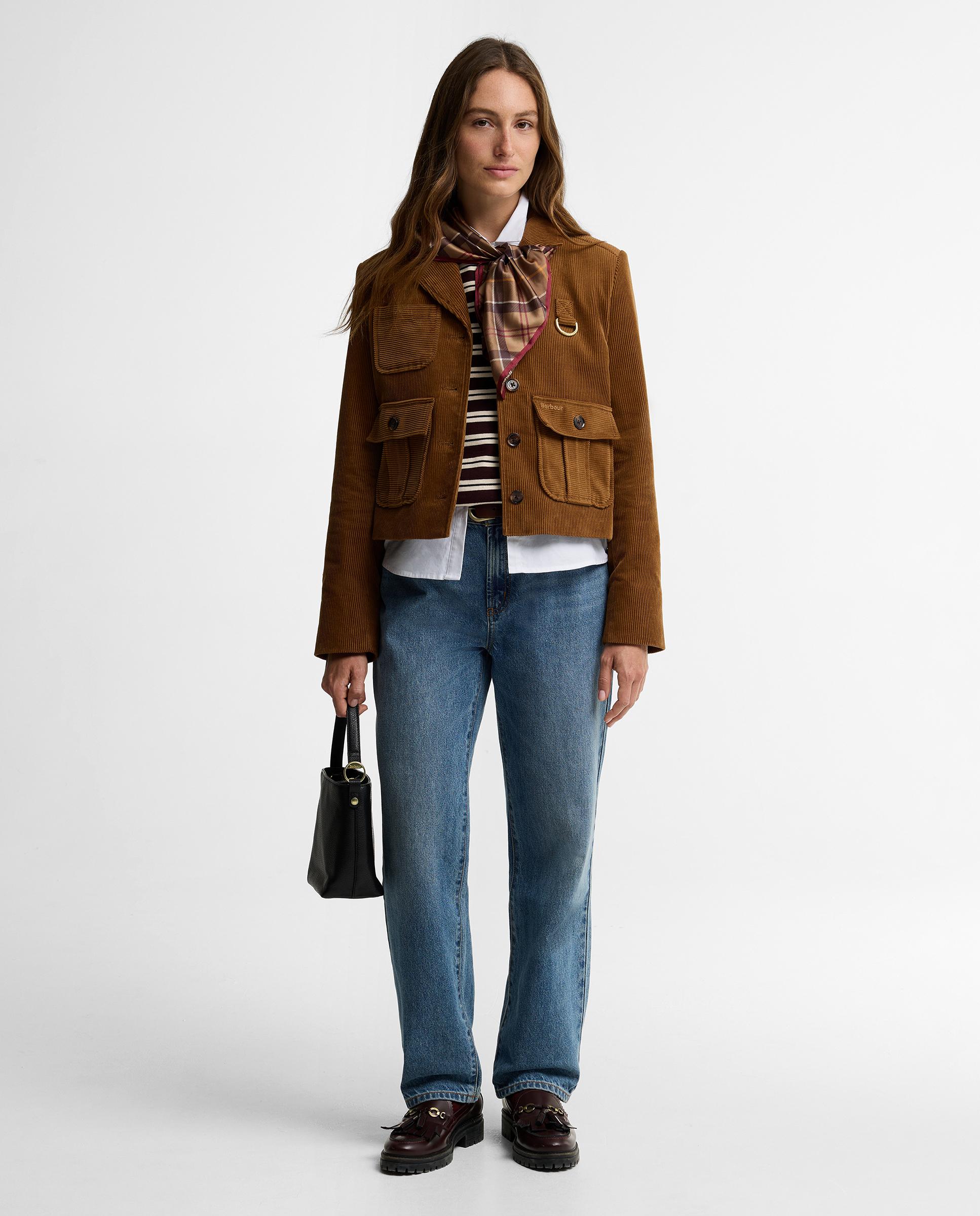 Imagen 2 de Chaqueta de mujer emmy de pana con bolsillos delanteros - Barbour - Marrón Marrón