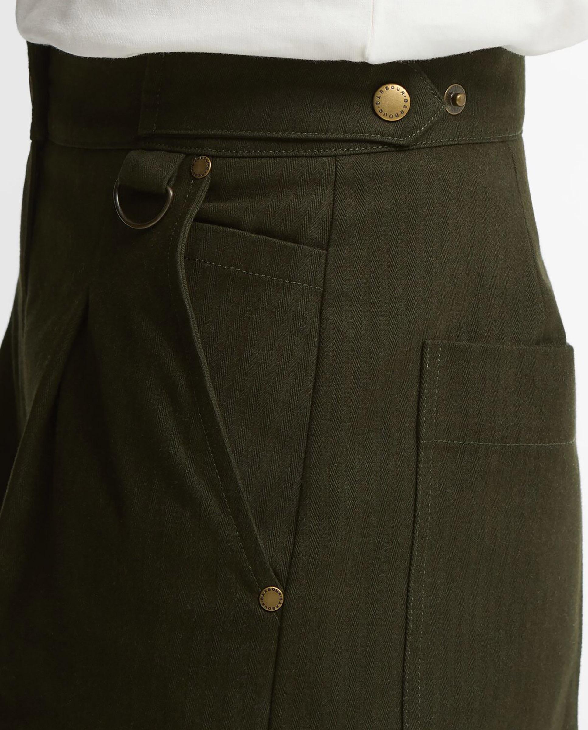 Pantalones anchos de mujer annett con trabillas laterales - Barbour - Verde Verde-5