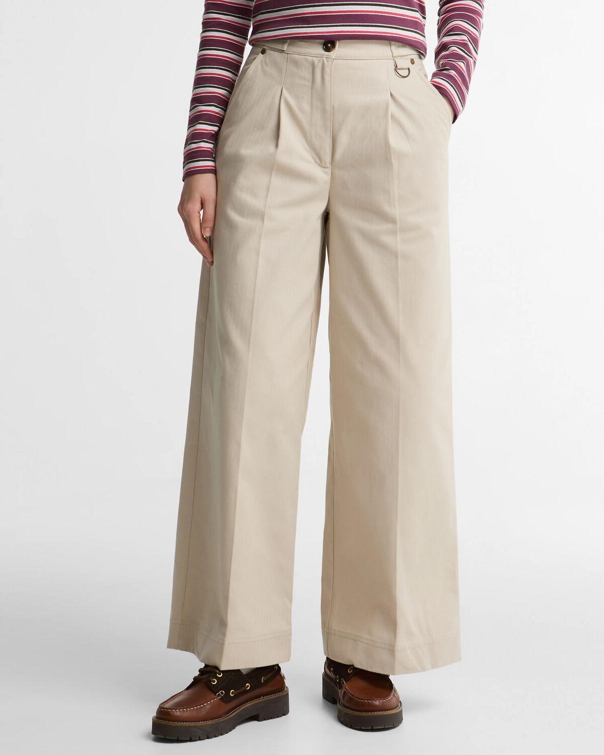 Pantalones anchos de mujer annett con trabillas laterales - Barbour - Beige Beige-2