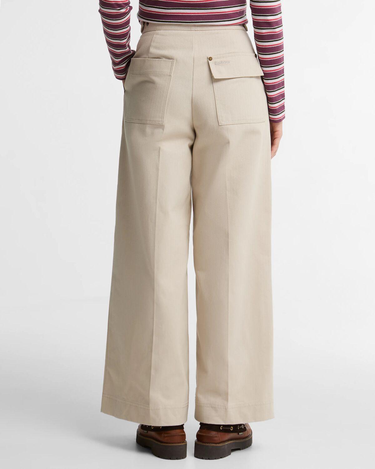 Pantalones anchos de mujer annett con trabillas laterales - Barbour - Beige Beige-3
